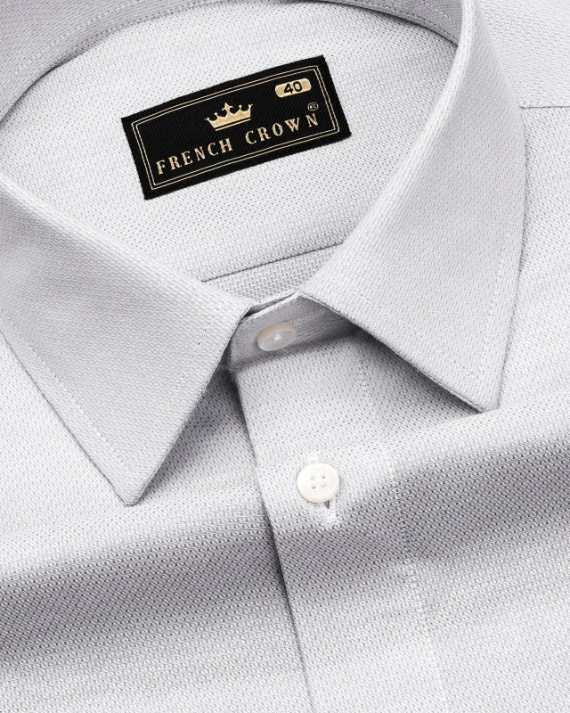 Languid Gray Dobby Textured Premium Giza Cotton Shirt sold by French Crown