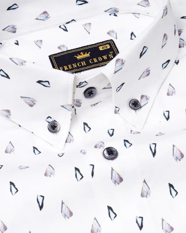 Bright White Stones Printed Super Soft Premium Cotton Shirt sold by French Crown