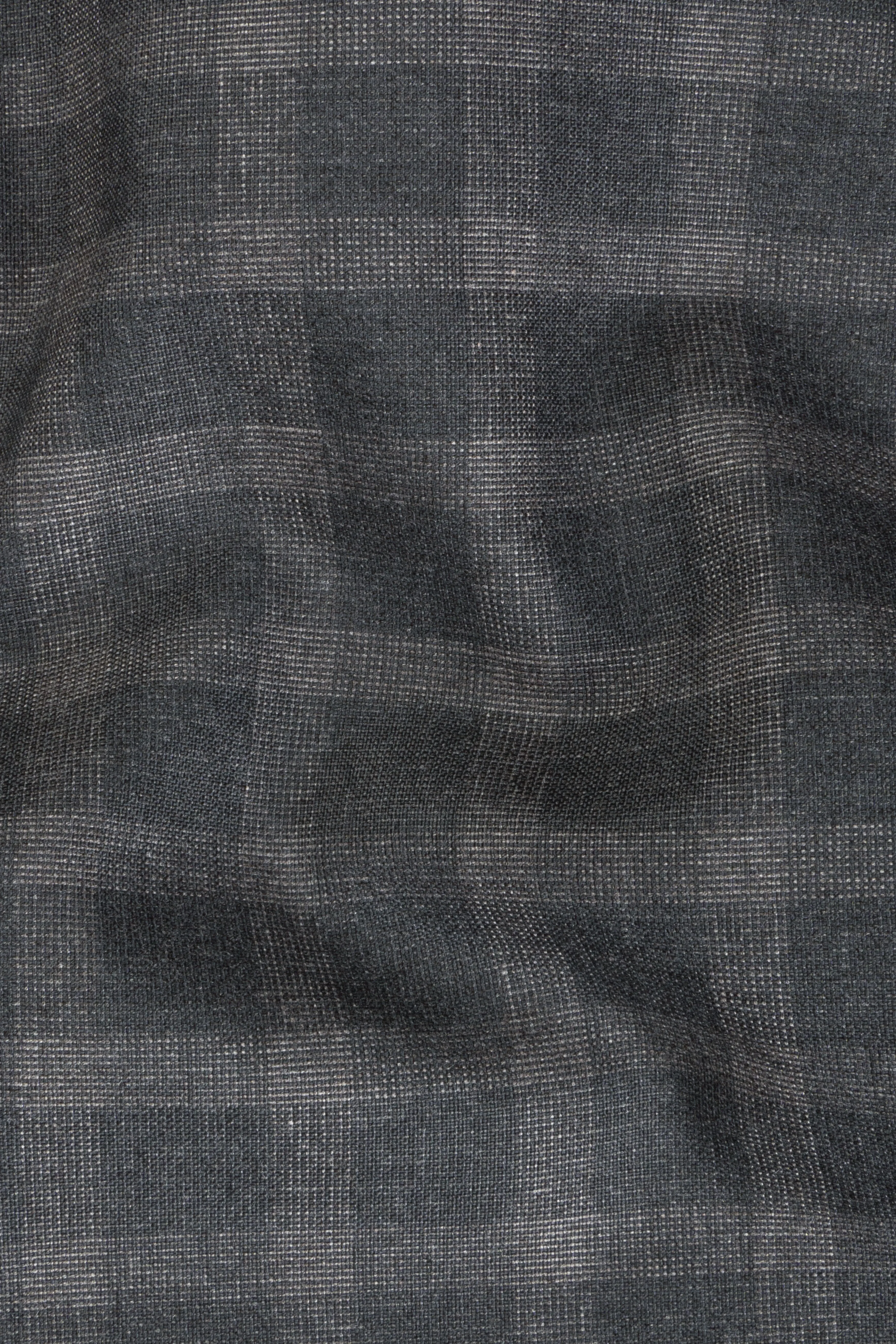 Gravel Gray Checkered Wool Blend Double Breasted Suit sold by French Crown product image thumbnail 3