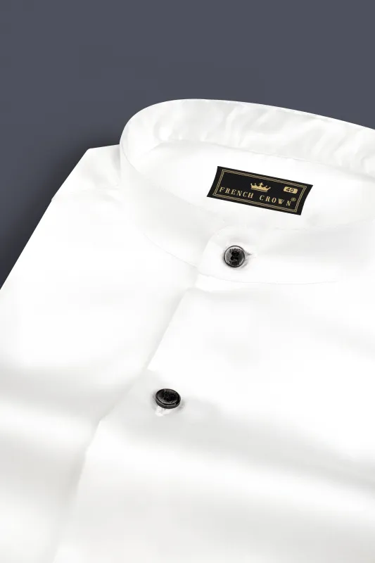 Bright White Subtle Sheen Super Soft Giza Cotton SHIRT sold by French Crown