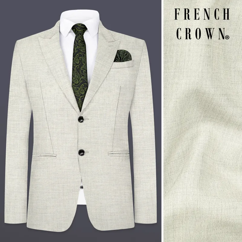 Spanish Gray Textured Wool Blend Blazer sold by French Crown