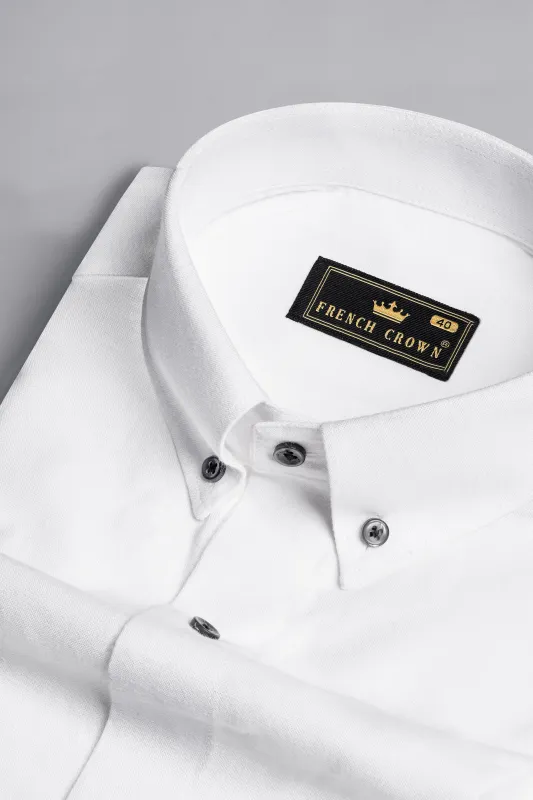 Bright White Luxurious Linen Shirt sold by French Crown