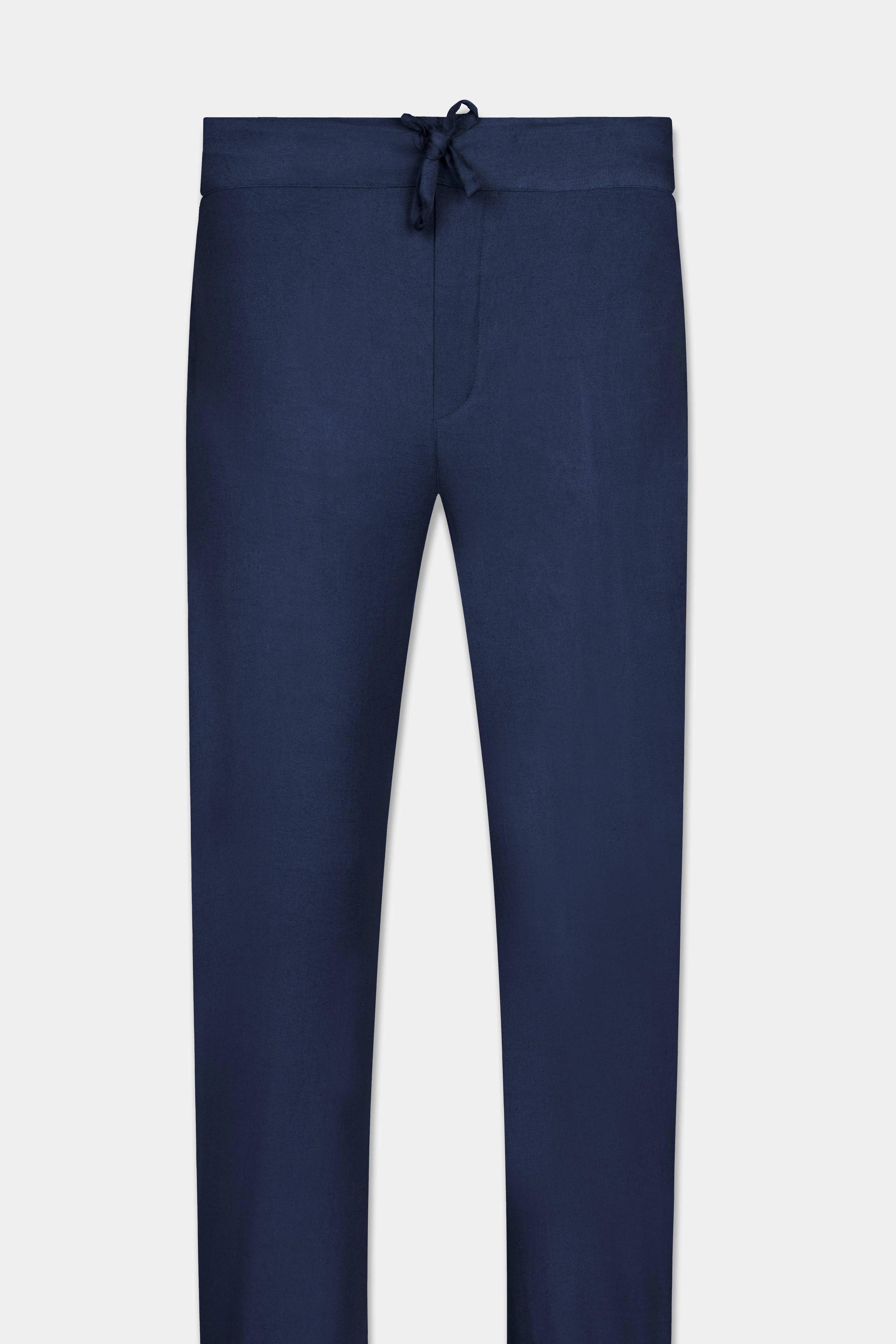 Tealish Blue Luxurious Linen Lounge Pant sold by French Crown product image thumbnail 2