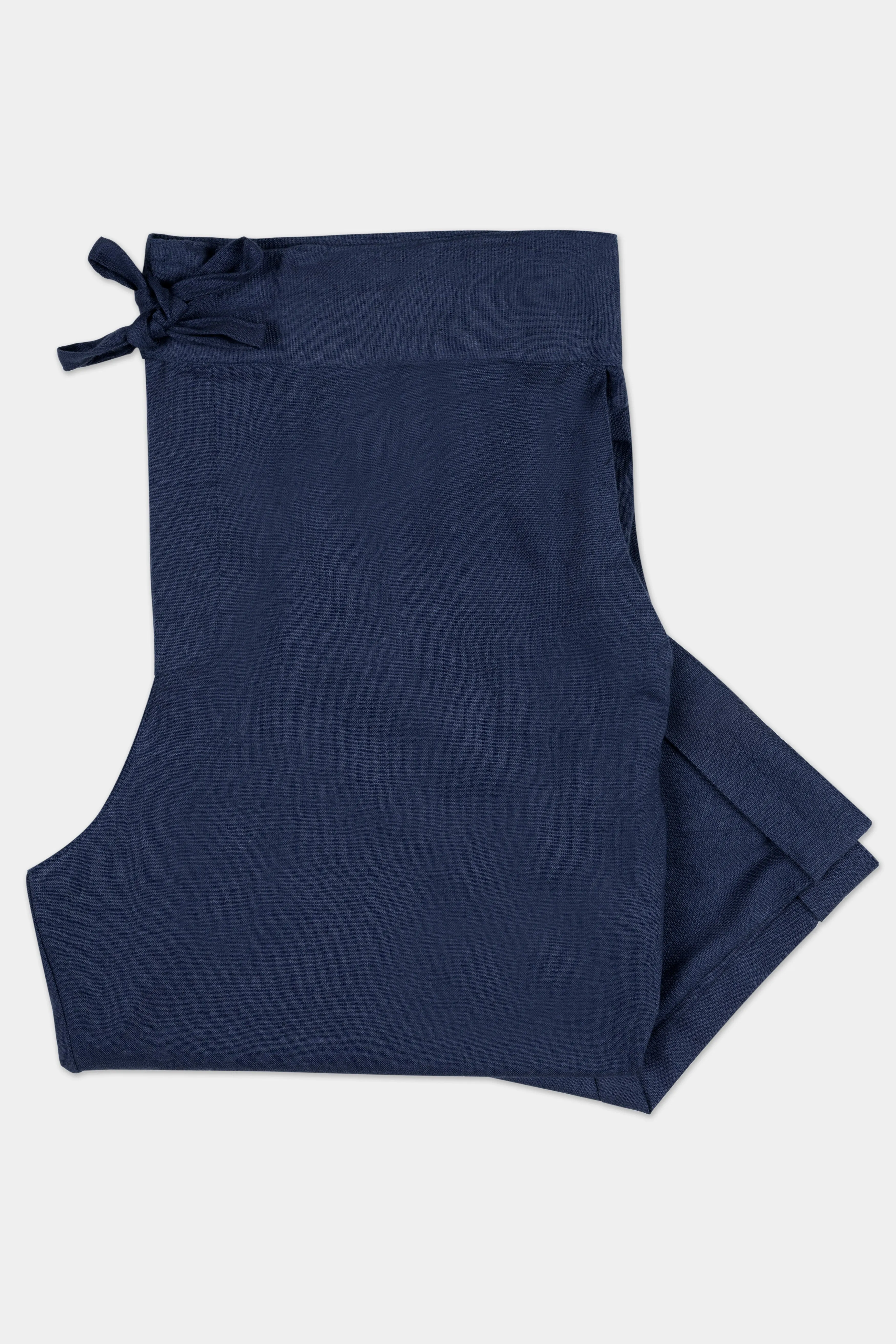 Tealish Blue Luxurious Linen Lounge Pant sold by French Crown product image thumbnail 4