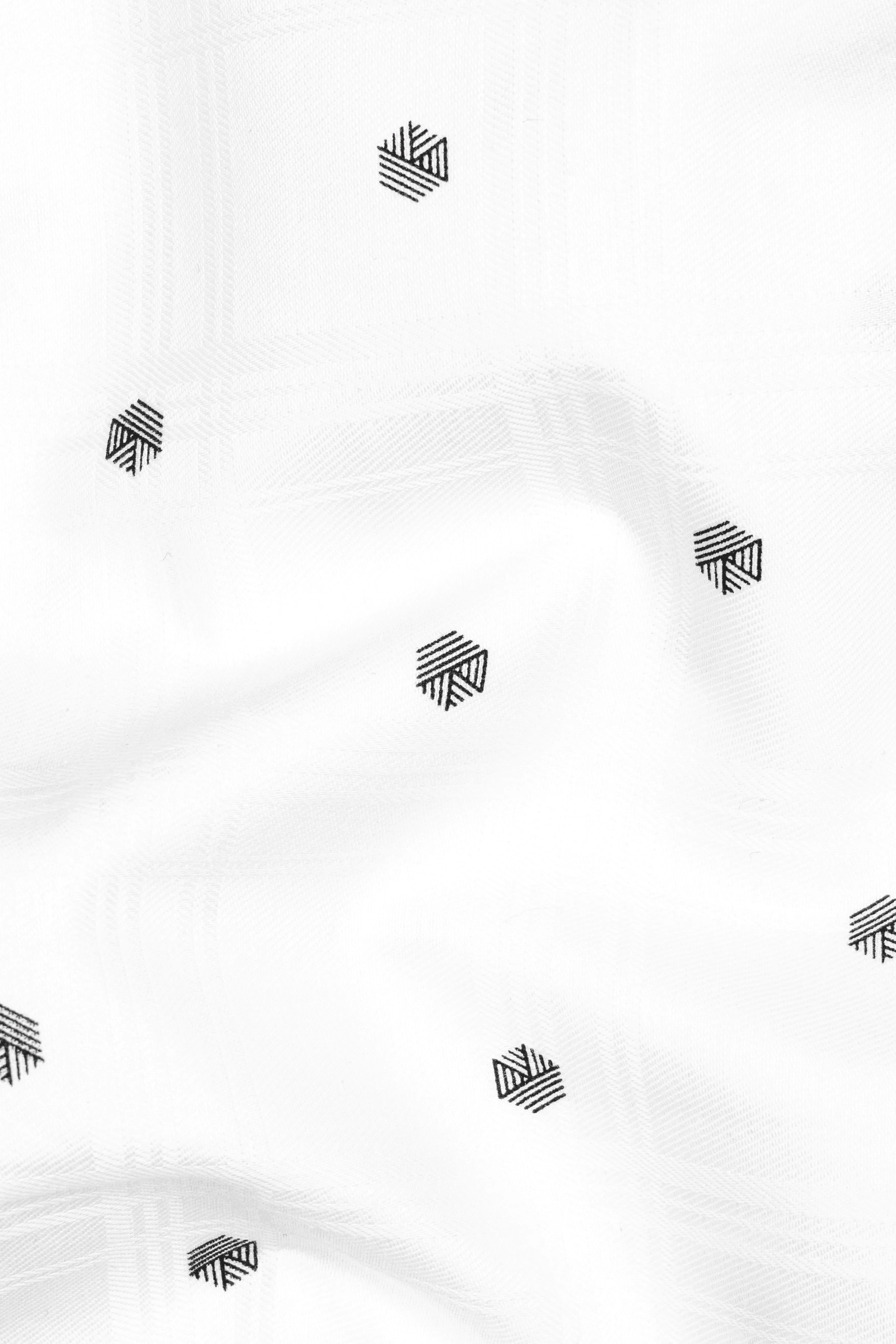 Bright White Print Subtle Sheen Super Soft Premium Cotton Shirt sold by French Crown product image thumbnail 2