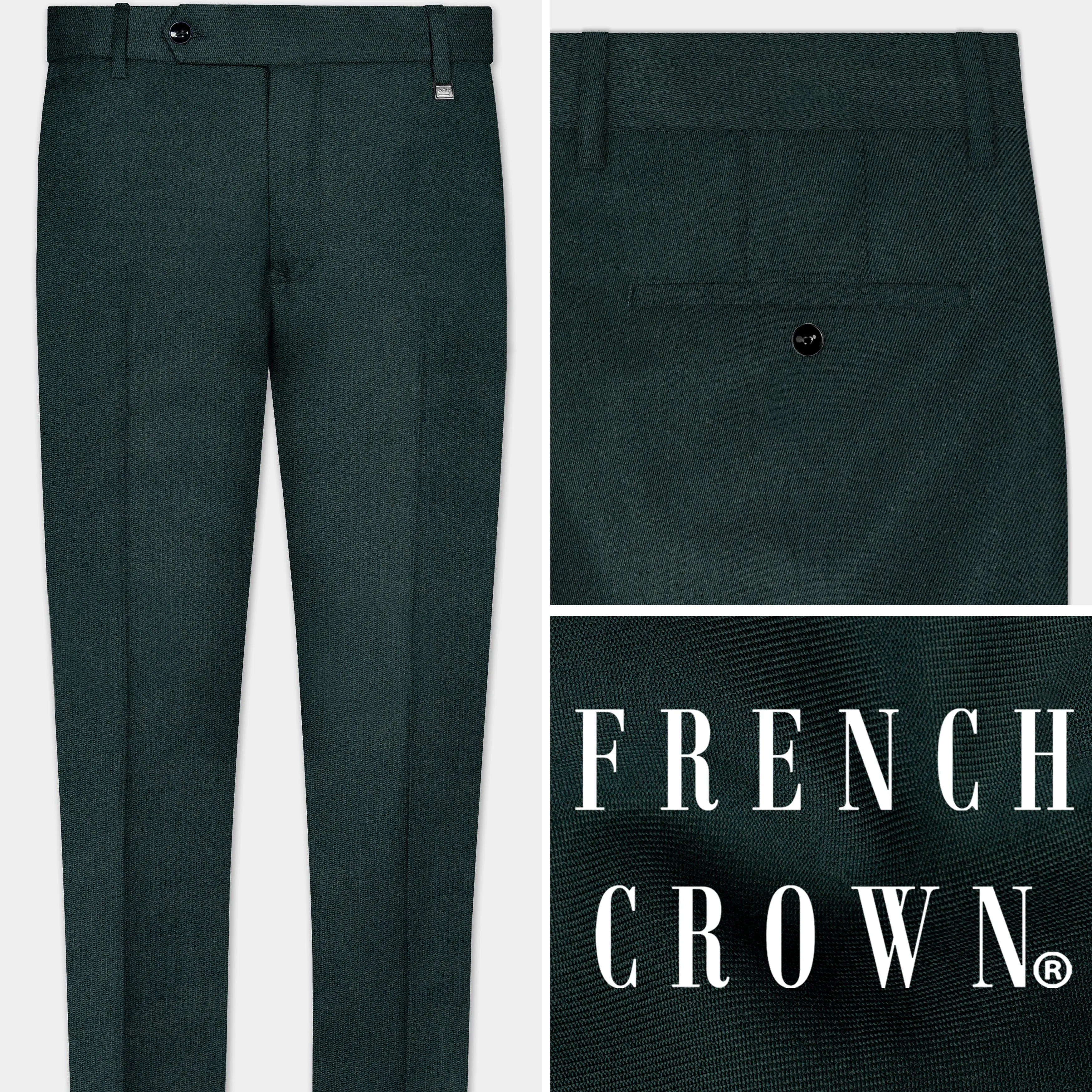 Timber Green Wool Rich Pant sold by French Crown