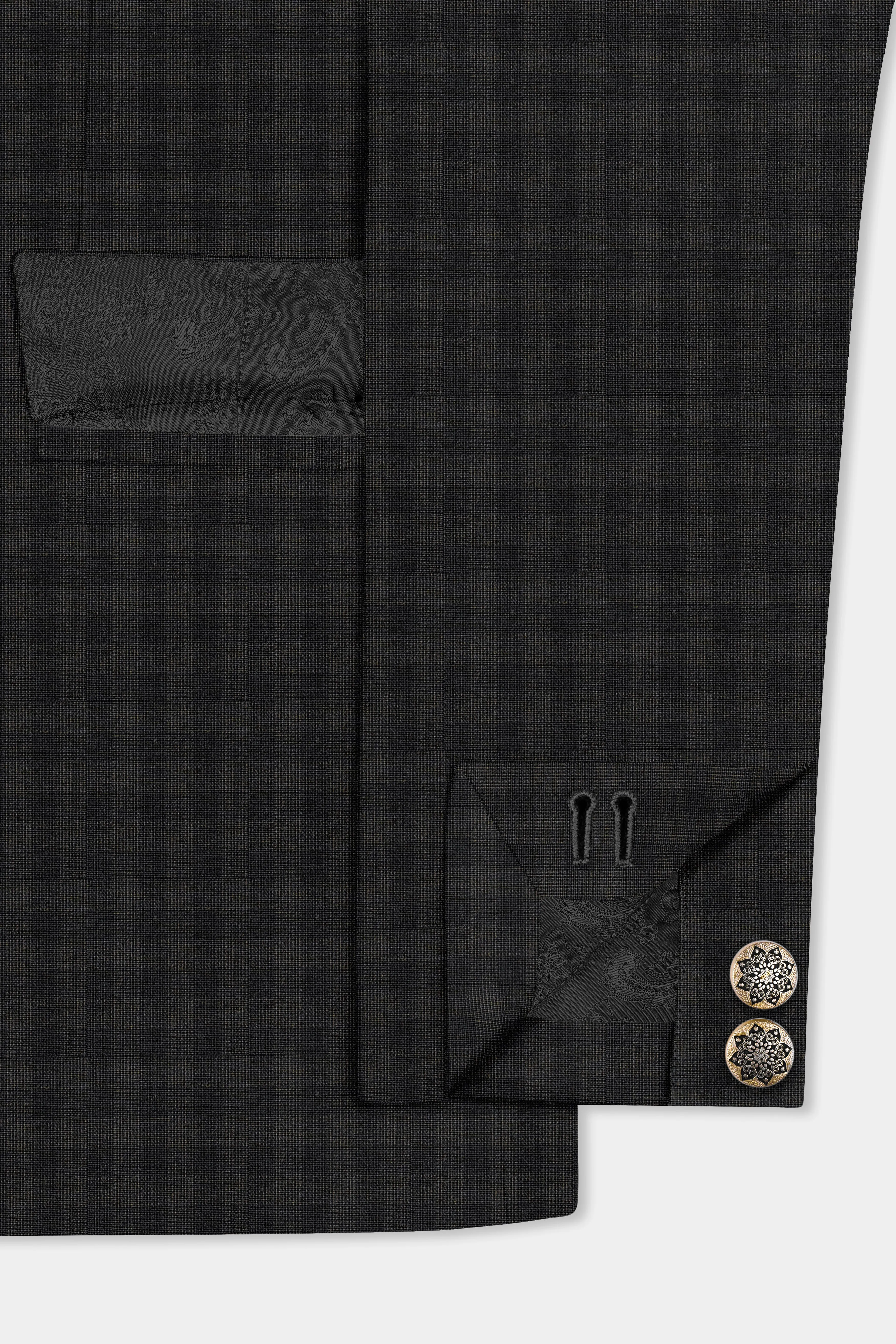 Thunder Gray Plaid Wool Rich Blazer sold by French Crown product image thumbnail 5