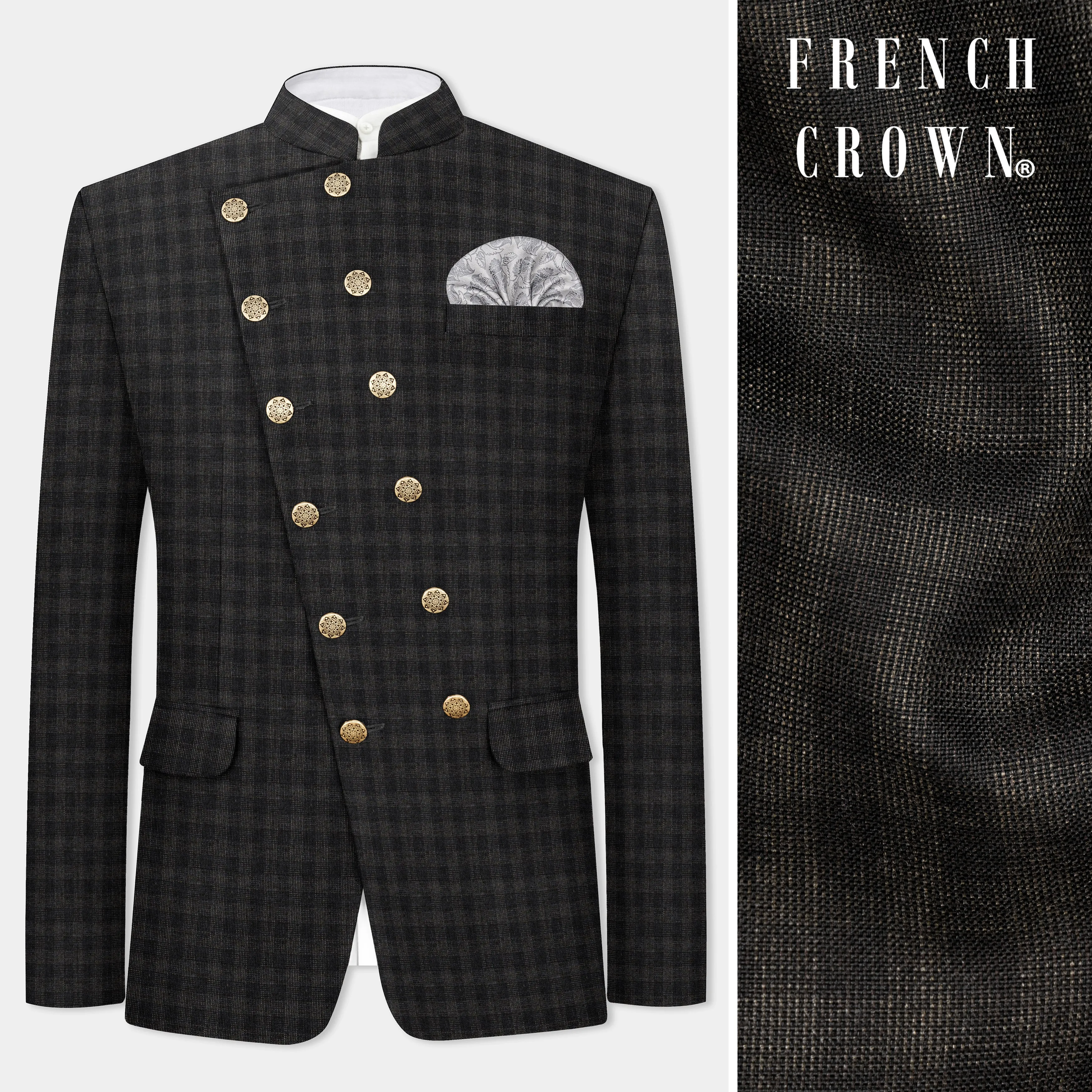 Thunder Gray Plaid Wool Rich Blazer sold by French Crown