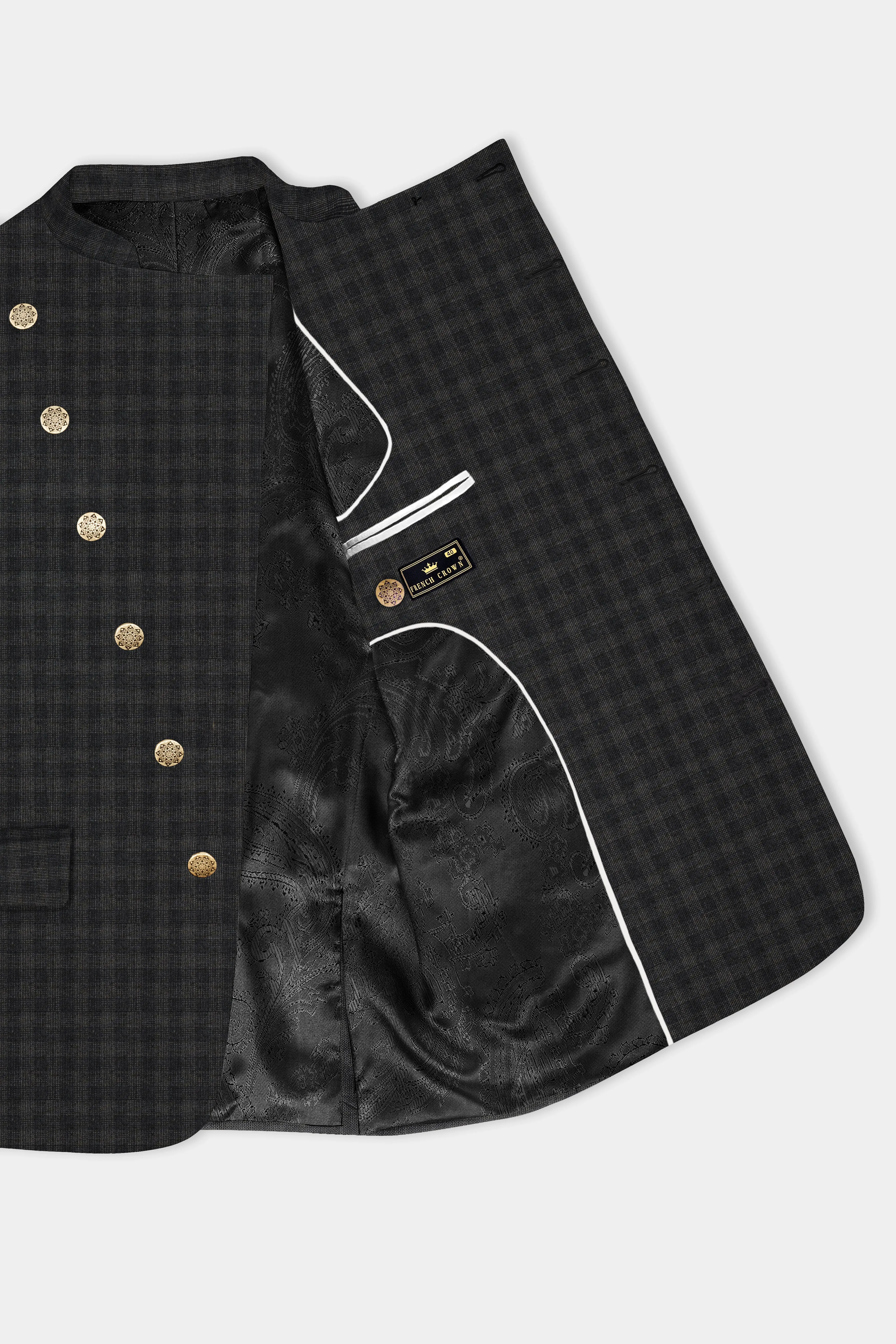 Thunder Gray Plaid Wool Rich Blazer sold by French Crown product image thumbnail 4