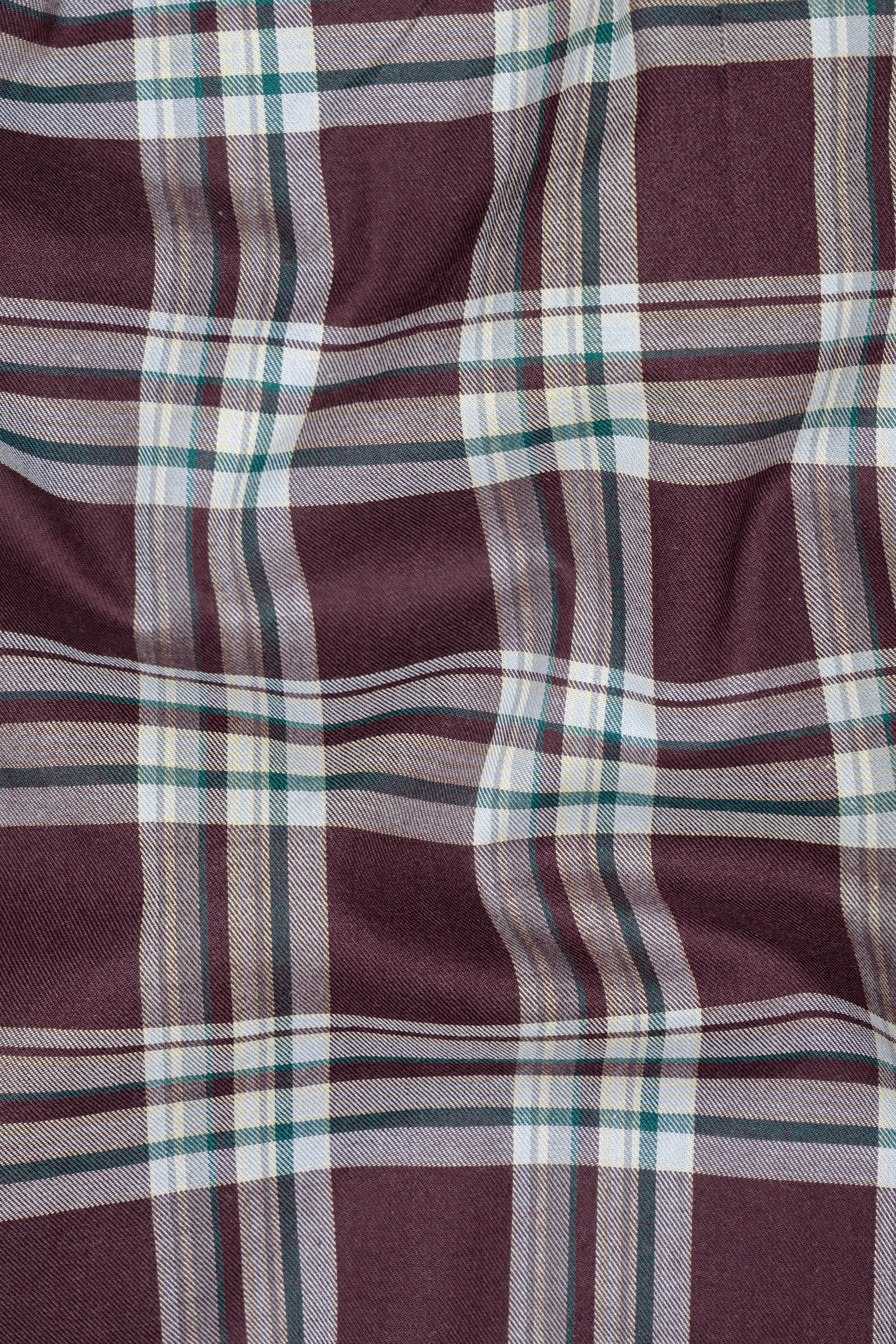 Thunder Brown with White Plaid Twill Cotton Shirt sold by French Crown product image thumbnail 3