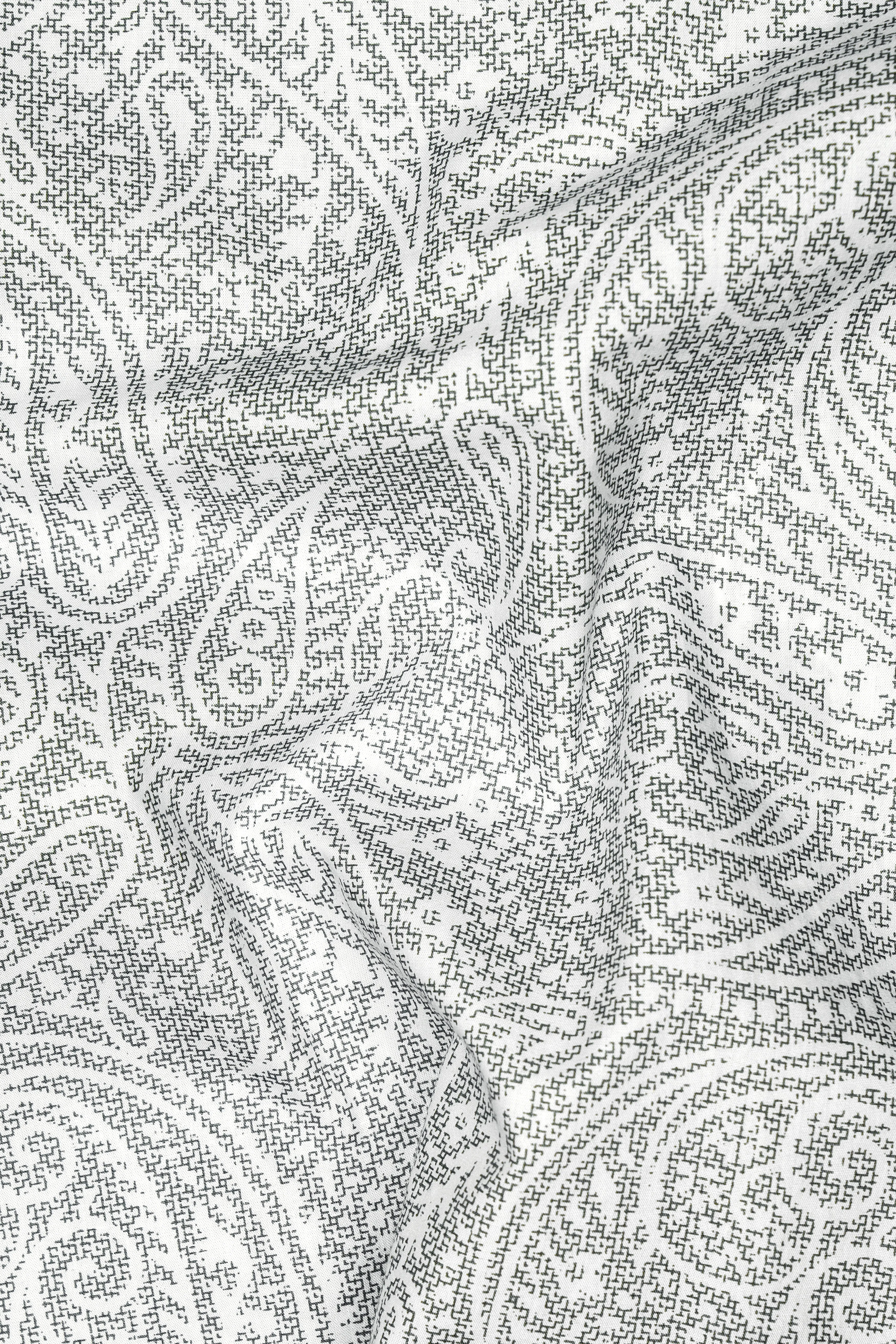 Bright White Printed Super Soft Premium Cotton Shirt sold by French Crown product image thumbnail 2