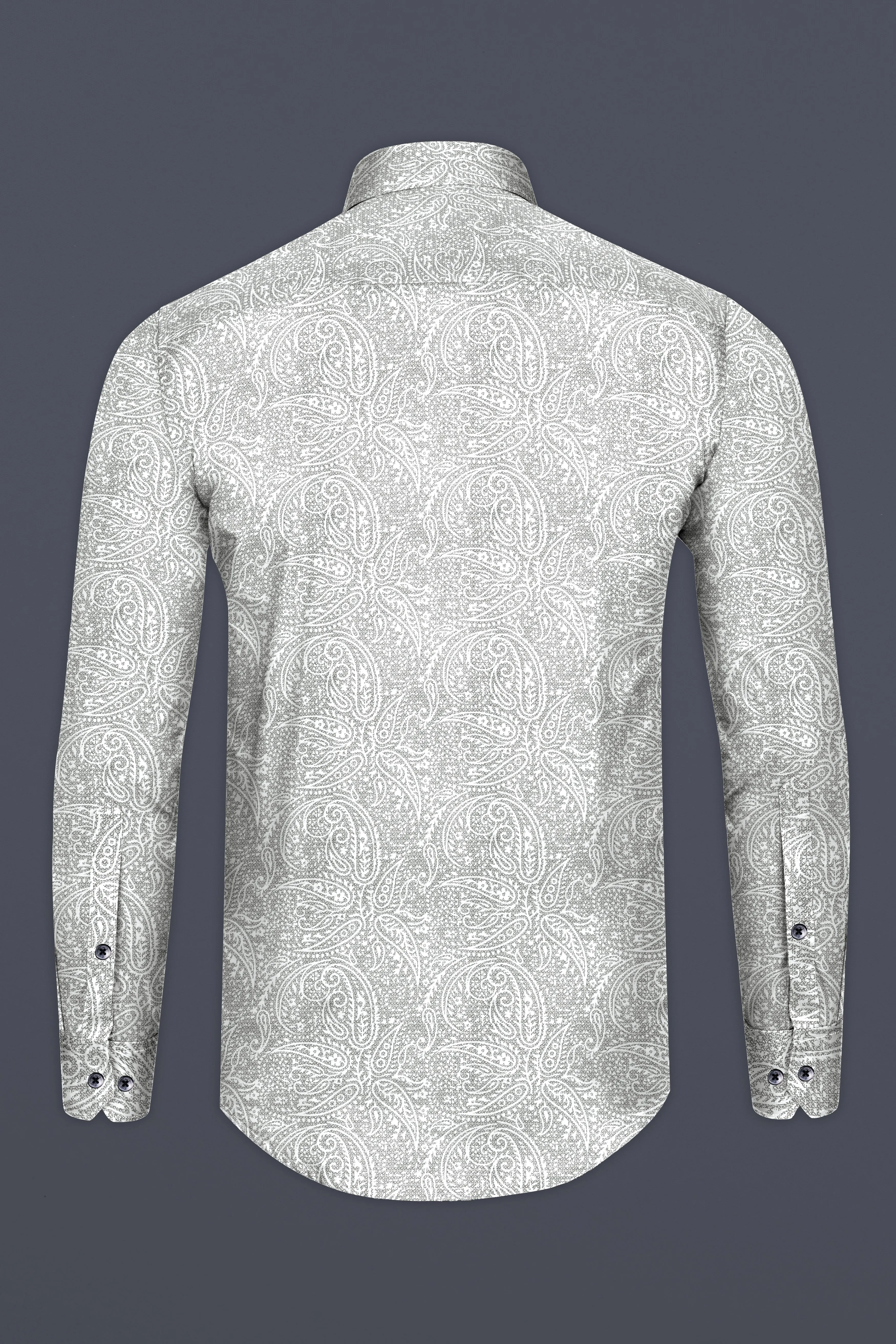 Bright White Printed Super Soft Premium Cotton Shirt sold by French Crown product image thumbnail 5