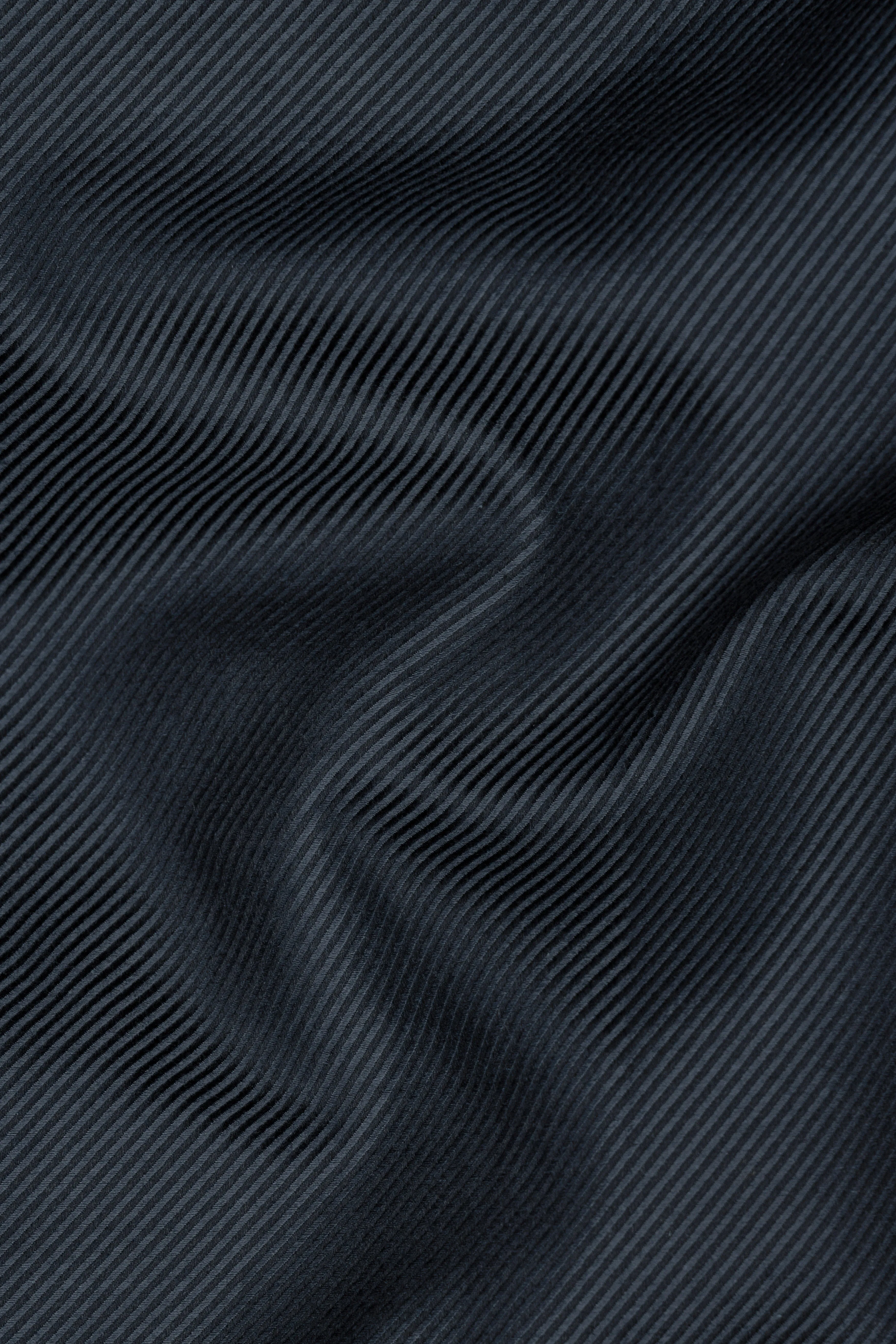 Charade Blue Micro Pin Striped Twill Cotton Shirt sold by French Crown product image thumbnail 2