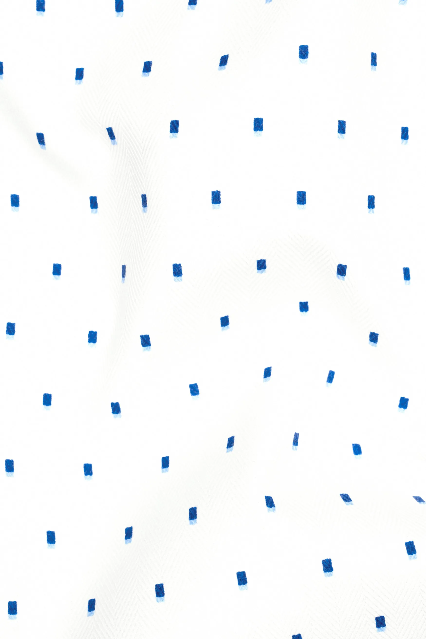 Bright White with French Blue Printed Herringbone Shirt sold by French Crown product image thumbnail 2