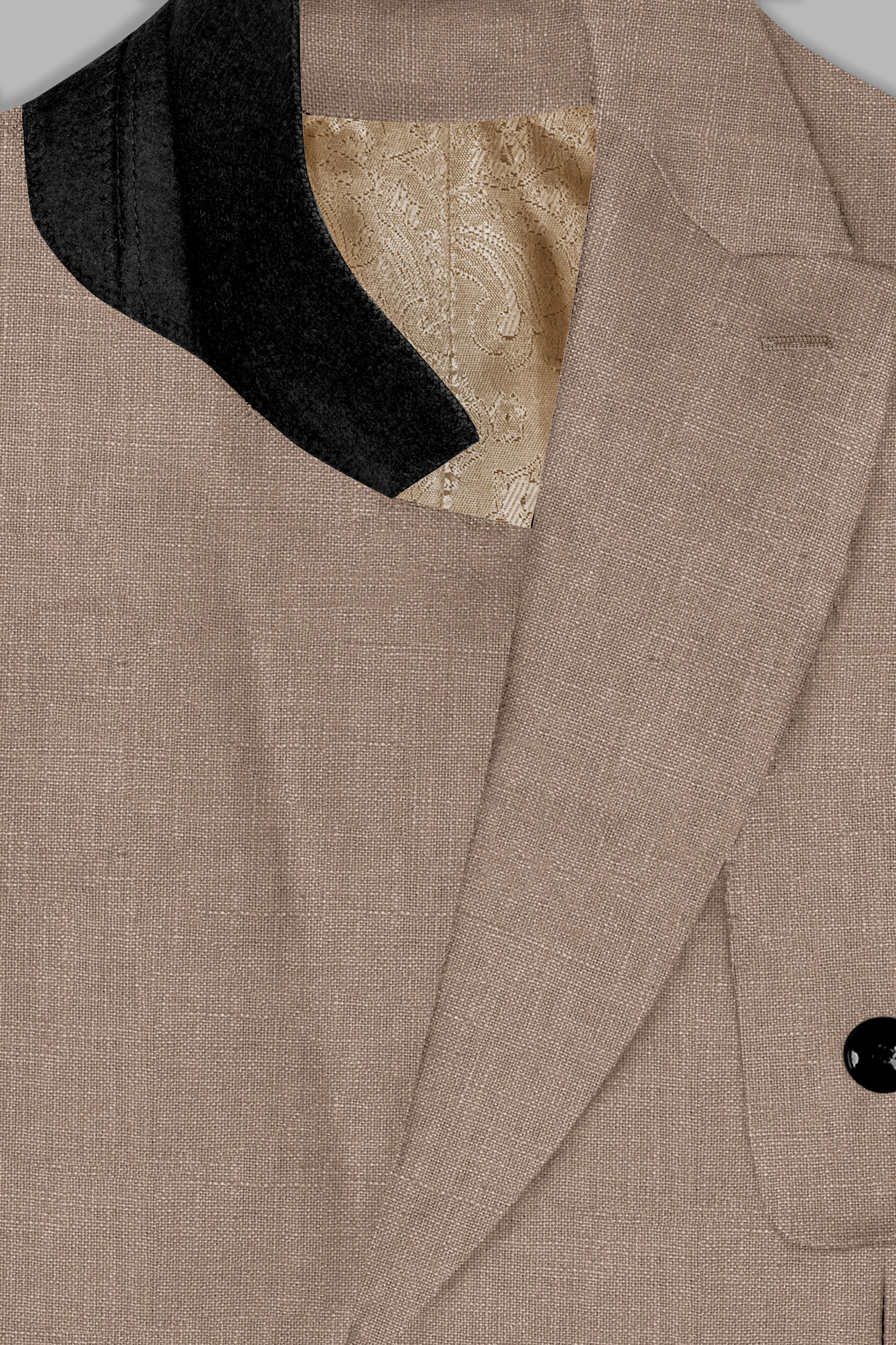 Oyster Brown Luxurious Linen Double Breasted Sports Blazer sold by French Crown product image thumbnail 4