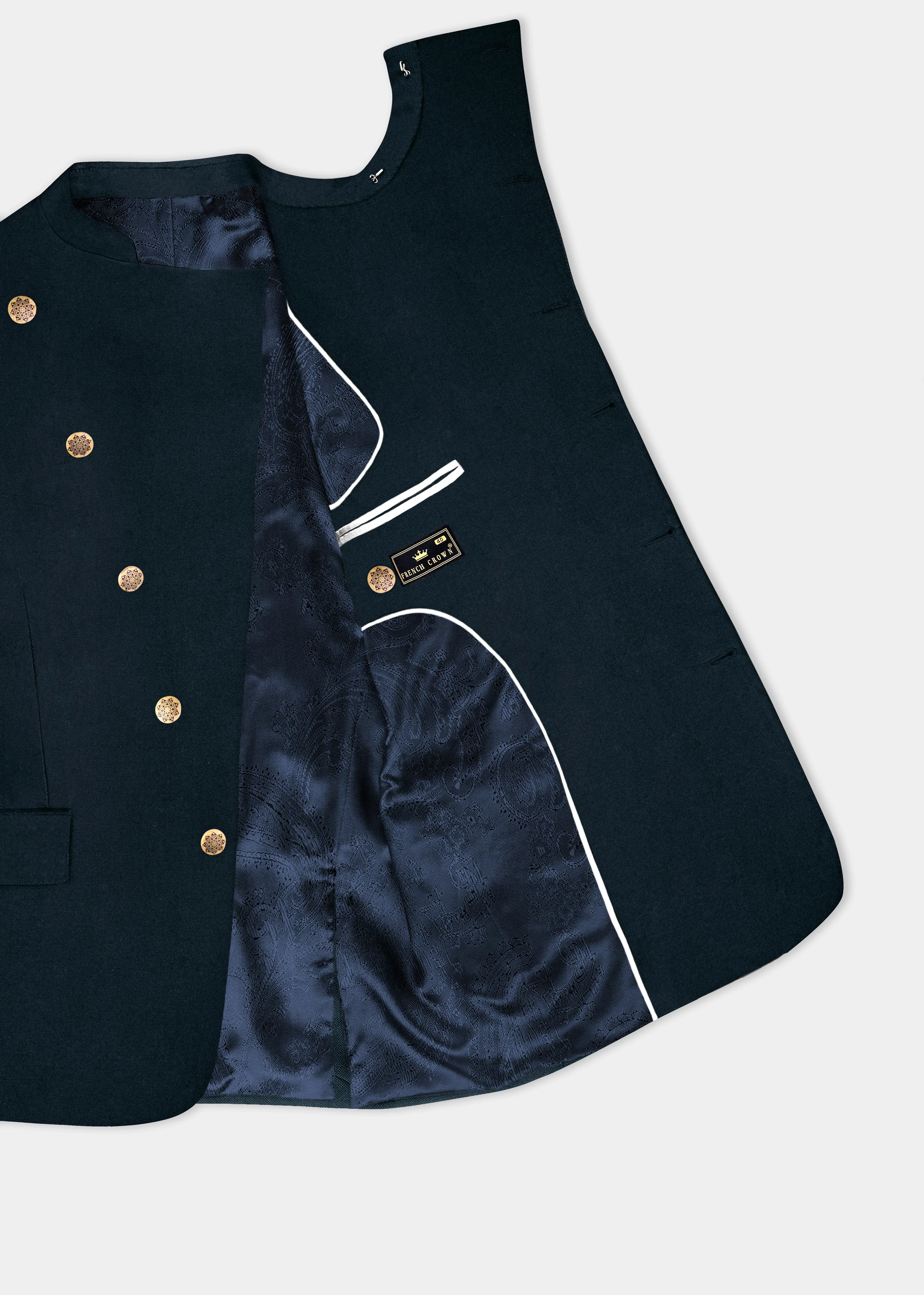 Dark Jungle Green Solid Premium Cotton Blazer sold by French Crown product image thumbnail 4