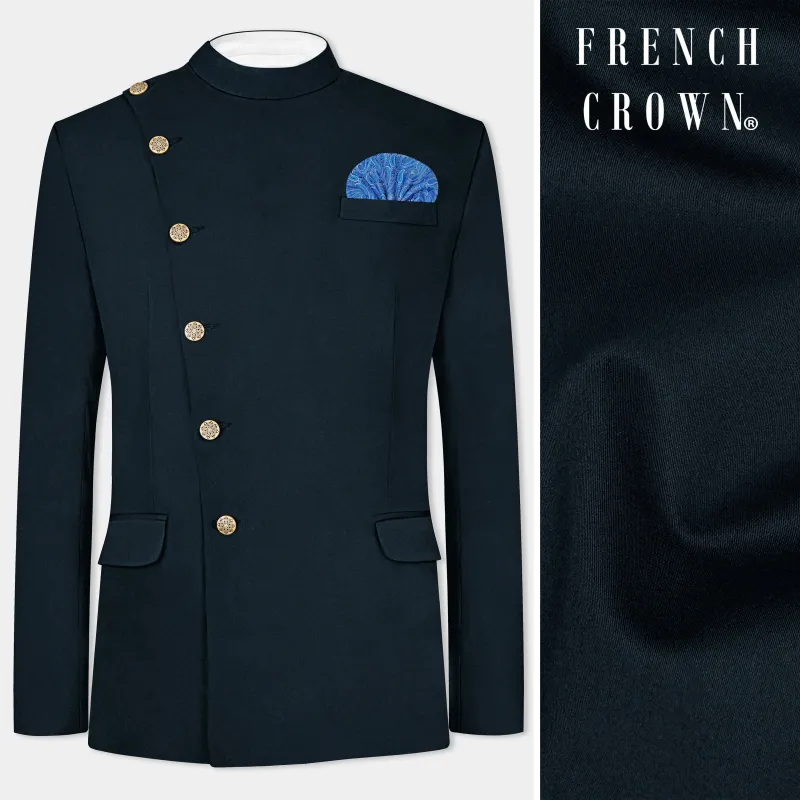 Dark Jungle Green Solid Premium Cotton Blazer sold by French Crown