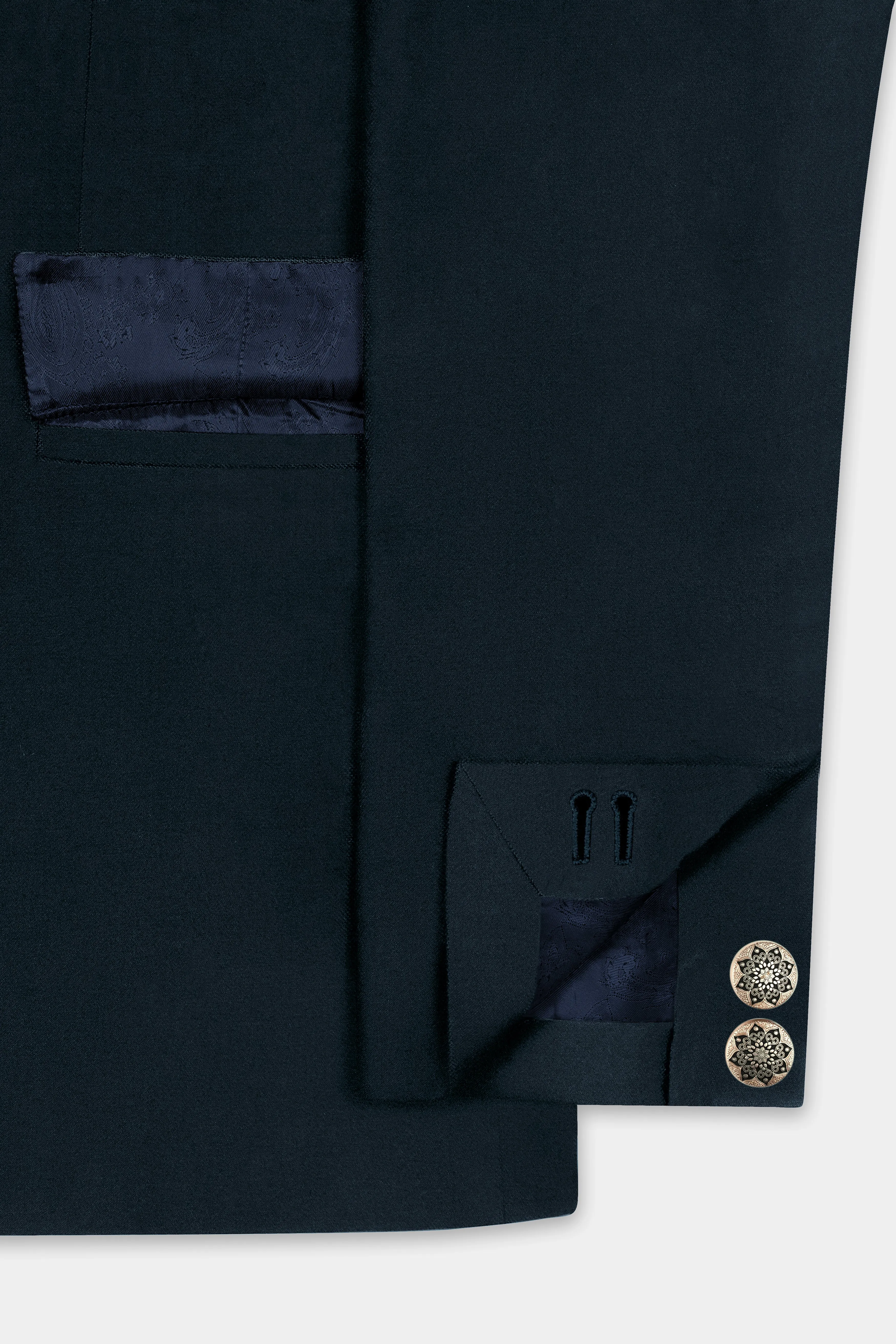 Dark Jungle Green Solid Premium Cotton Blazer sold by French Crown product image thumbnail 5