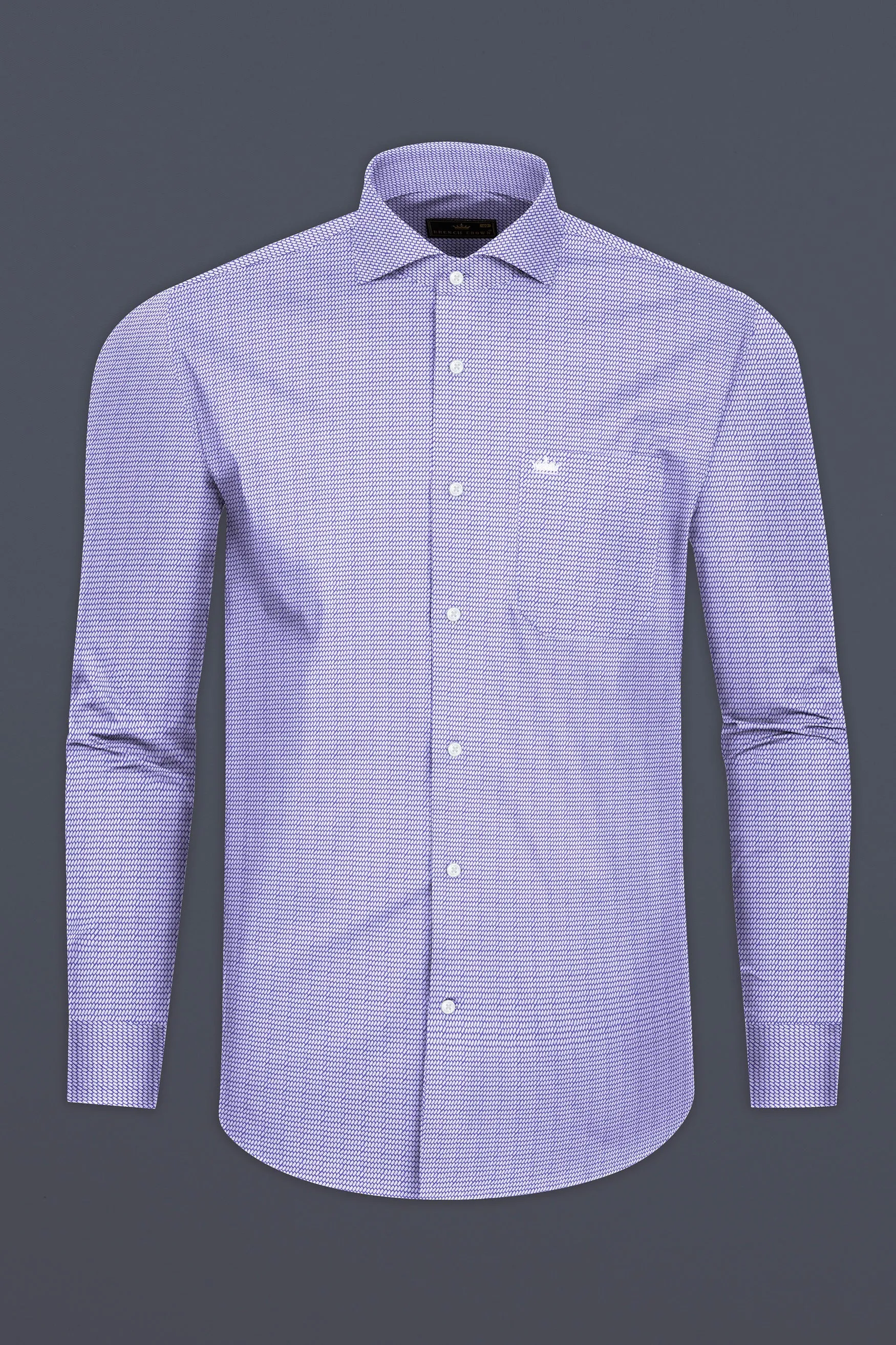 Biloba Purple Dobby Textured Premium Giza Cotton Shirt sold by French Crown product image thumbnail 4