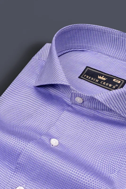 Biloba Purple Dobby Textured Premium Giza Cotton Shirt sold by French Crown