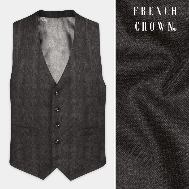 Piano Brown Plaid Tweed Waistcoat sold by French Crown