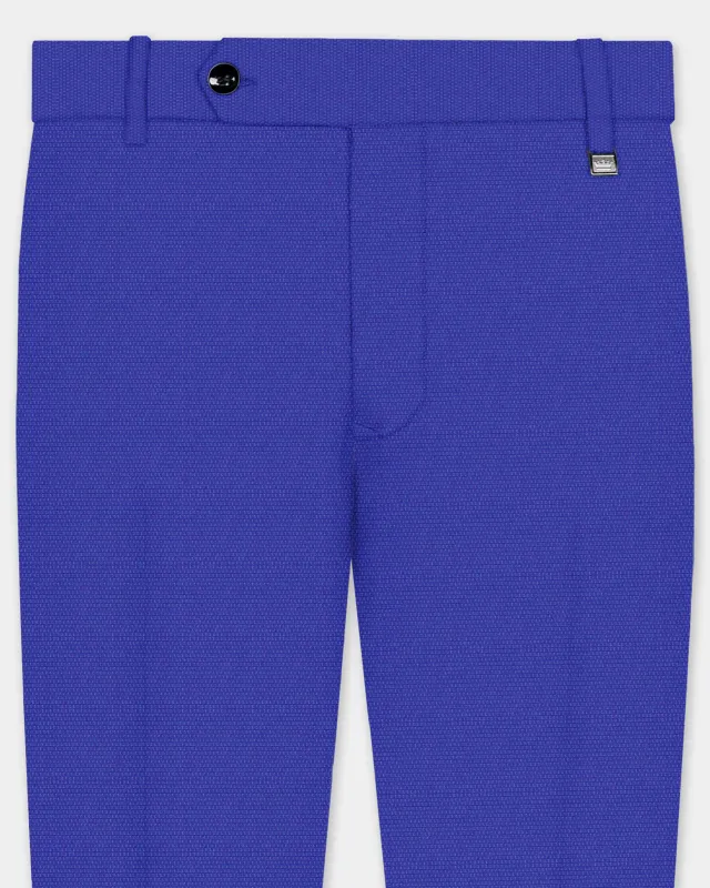 Catalina Blue Dobby Textured Wool Blend Pant sold by French Crown