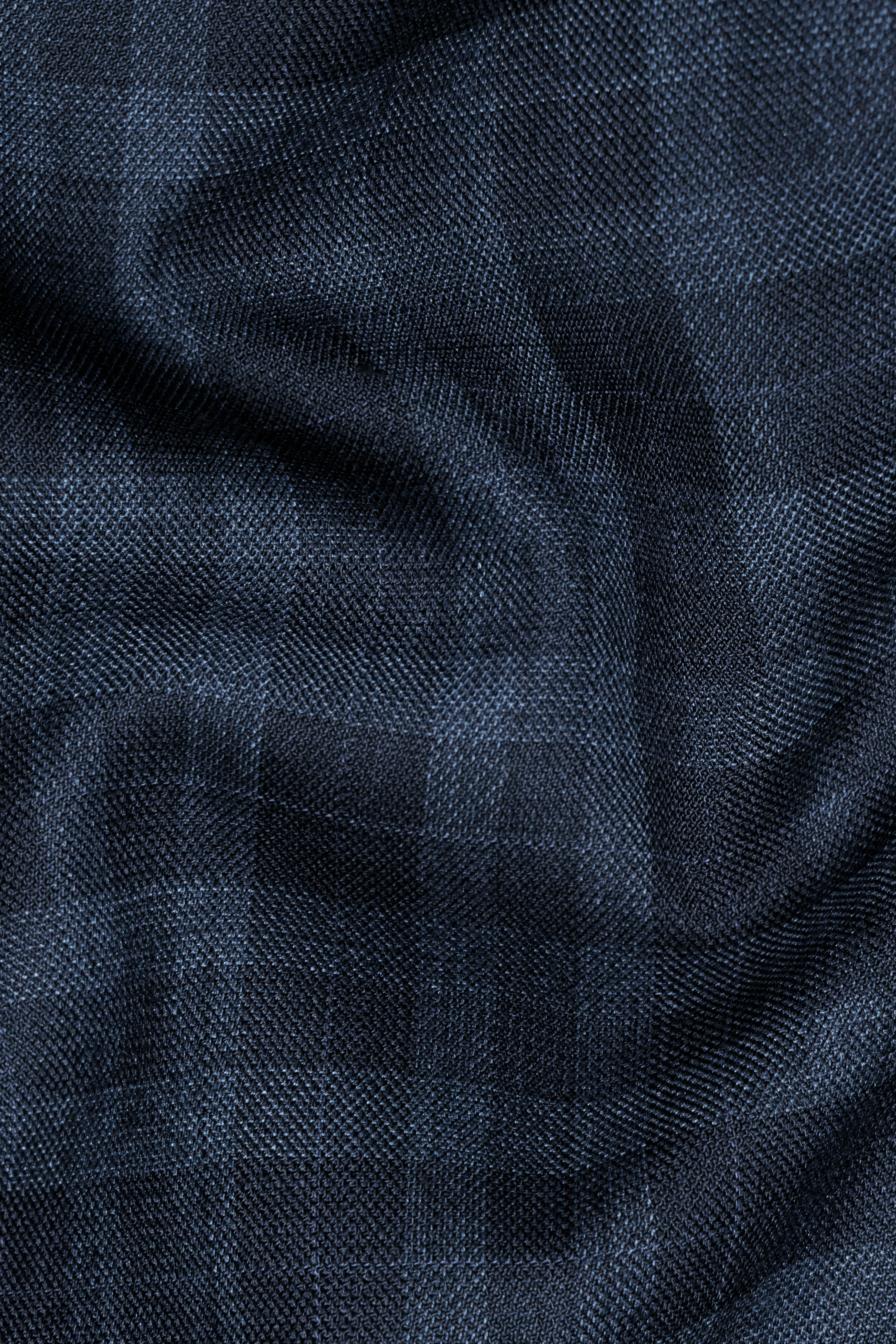 Baltic Blue Plaid Wool Rich Cross Placket Bandhgala Suit sold by French Crown product image thumbnail 3