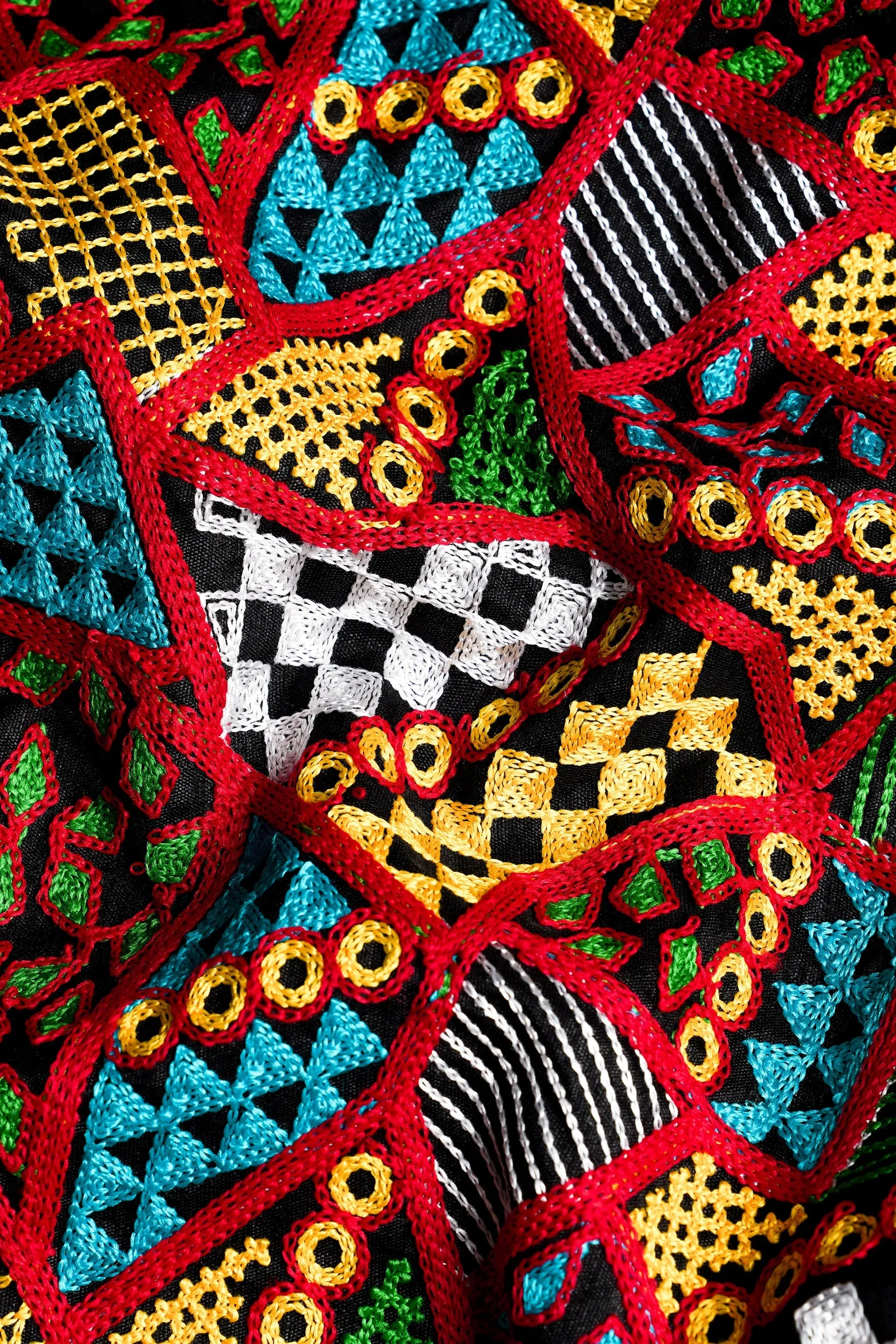 Haiti Blue Kurta with Canray Orange and Catalina Blue Multicolour Cotton Thread Embroidered Designer Nehru Jacket sold by French Crown product image thumbnail 3