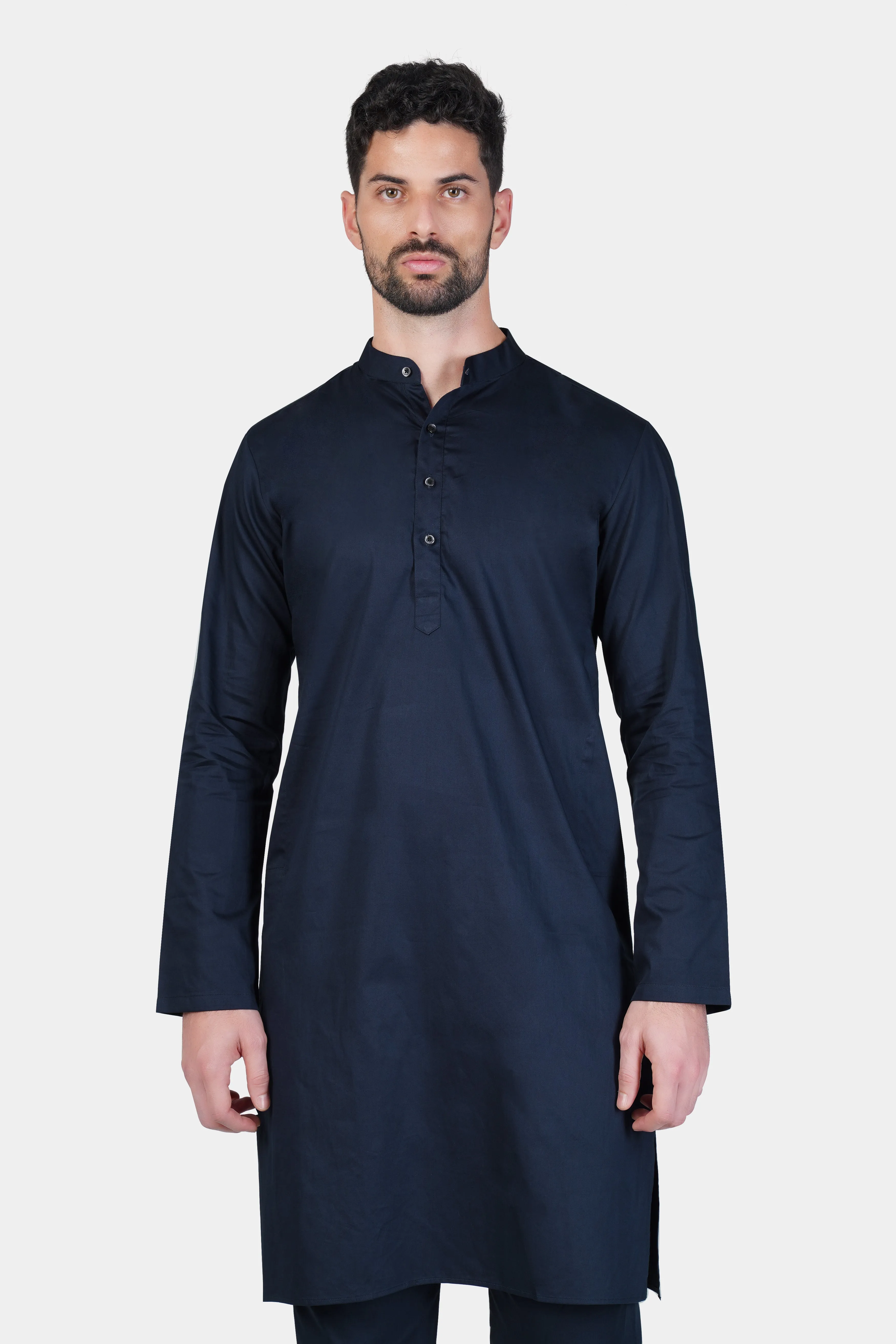 Baltic Sea Blue Subtle Sheen Super Soft Premium Cotton Kurta Set sold by French Crown product image thumbnail 5