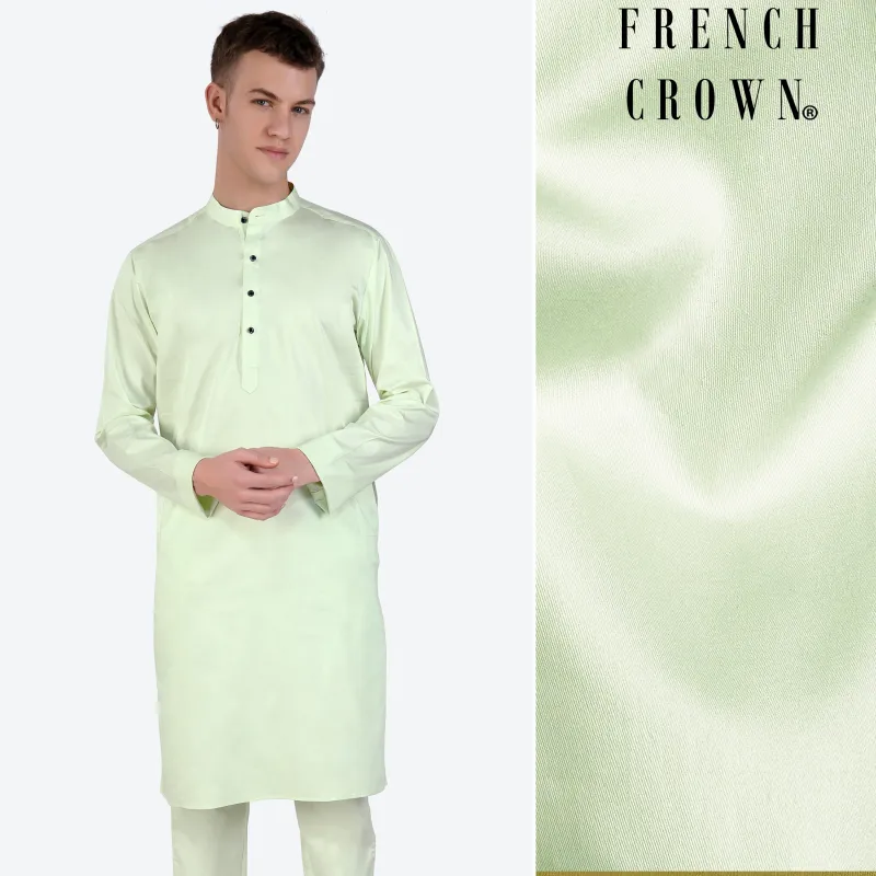 Surf Crest Green Subtle Sheen Super Soft Premium Cotton Kurta sold by French Crown