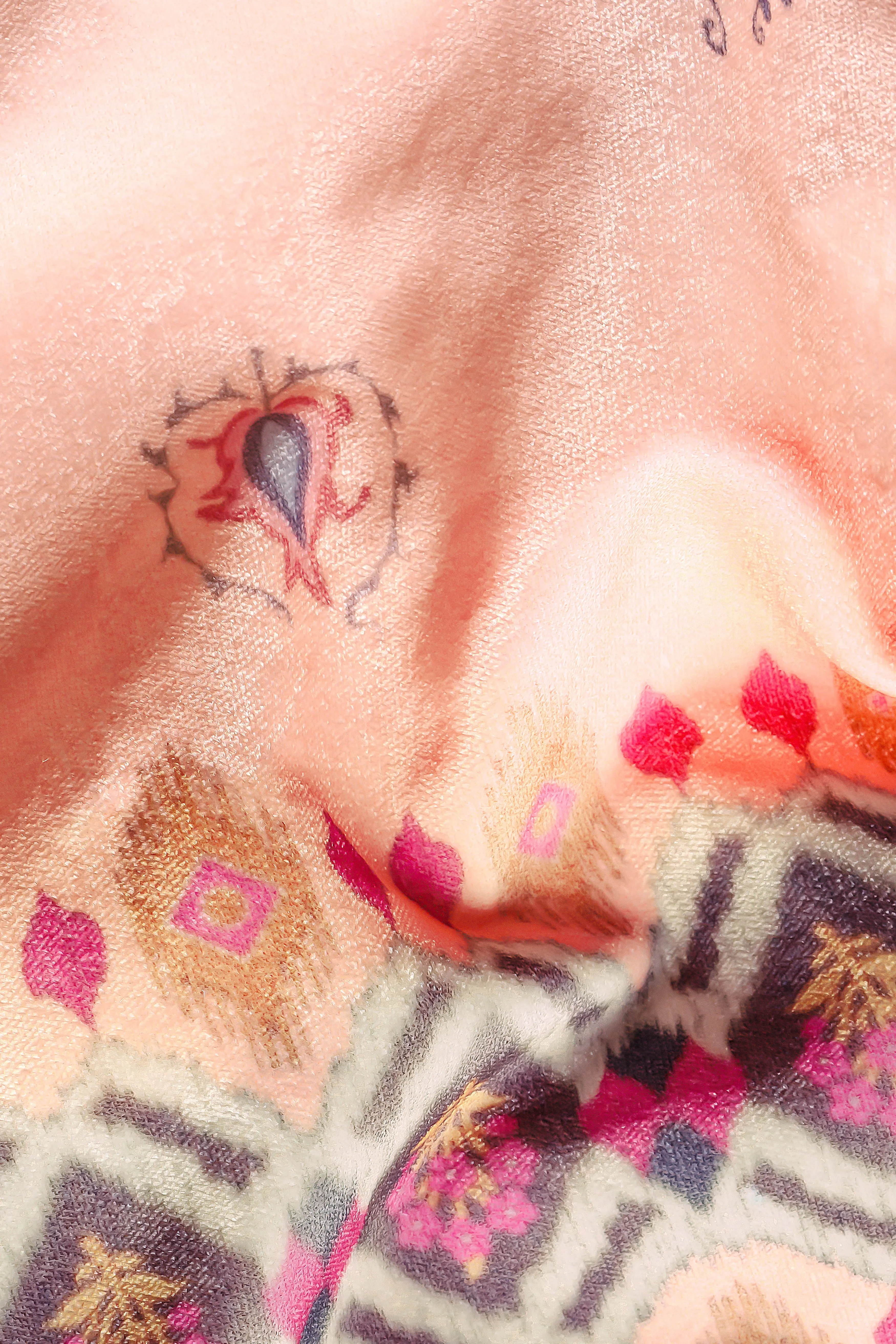 Spanish Peach And Glacier Blue Velvet Printed Designer Nehru Jacket sold by French Crown product image thumbnail 3