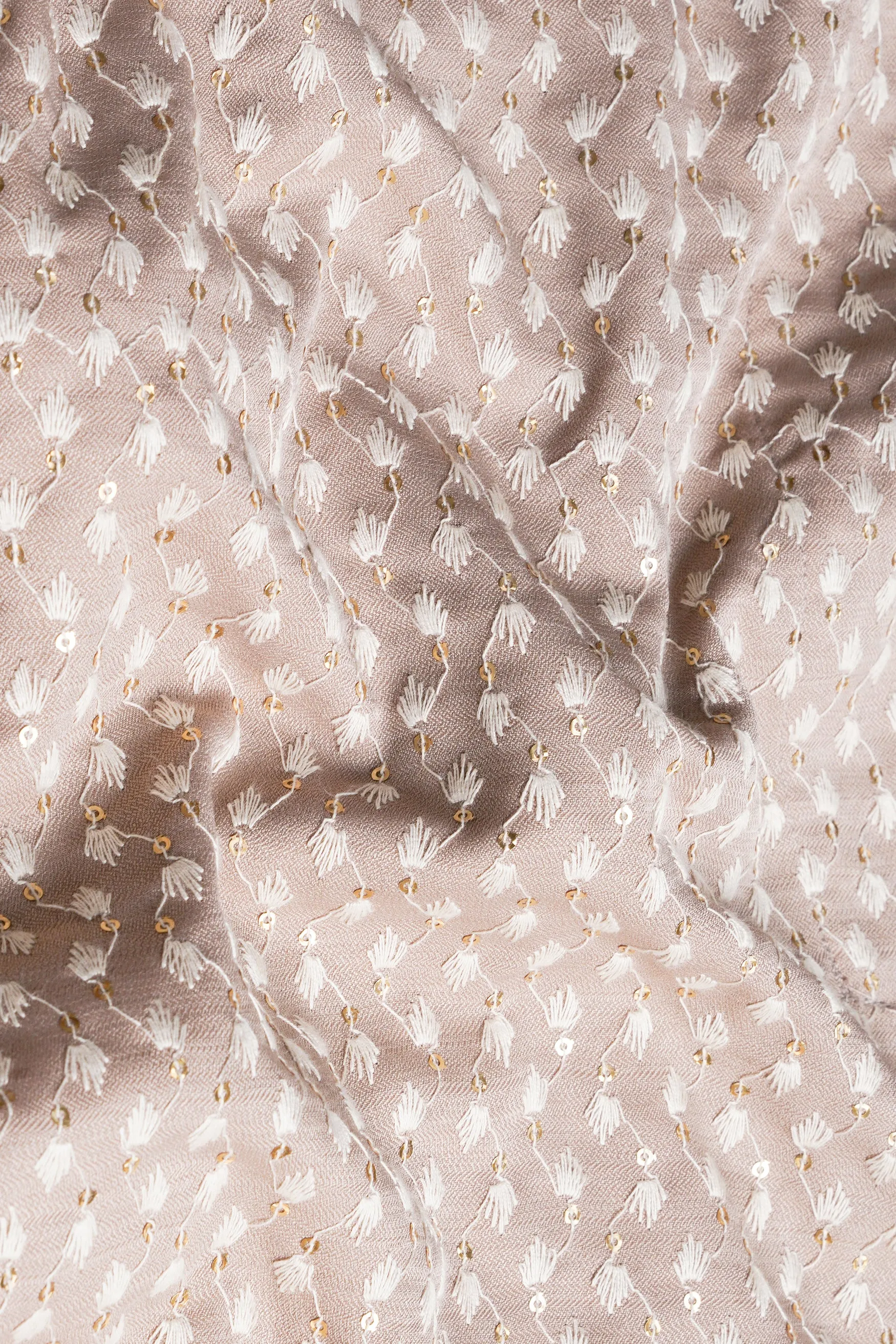 Clam Shell Brown Embroidered Viscose Designer Kurta Set sold by French Crown product image thumbnail 3