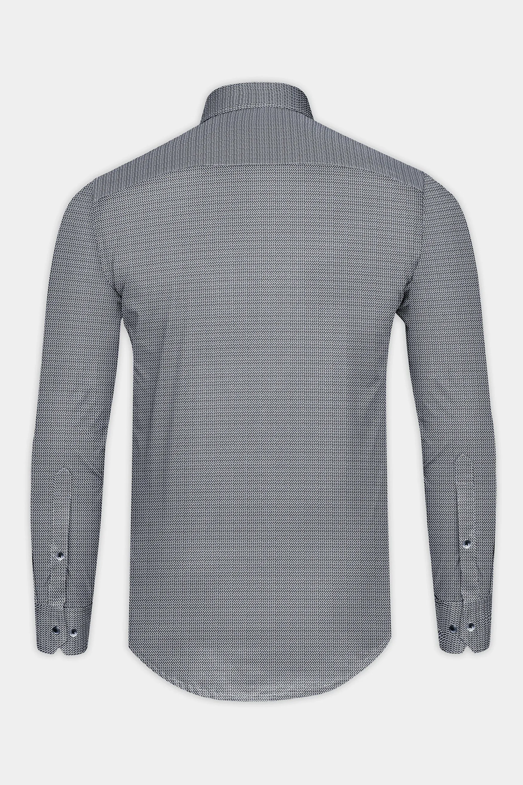 Gunsmoke Gray Dobby Textured Premium Giza Cotton Shirt sold by French Crown product image thumbnail 5