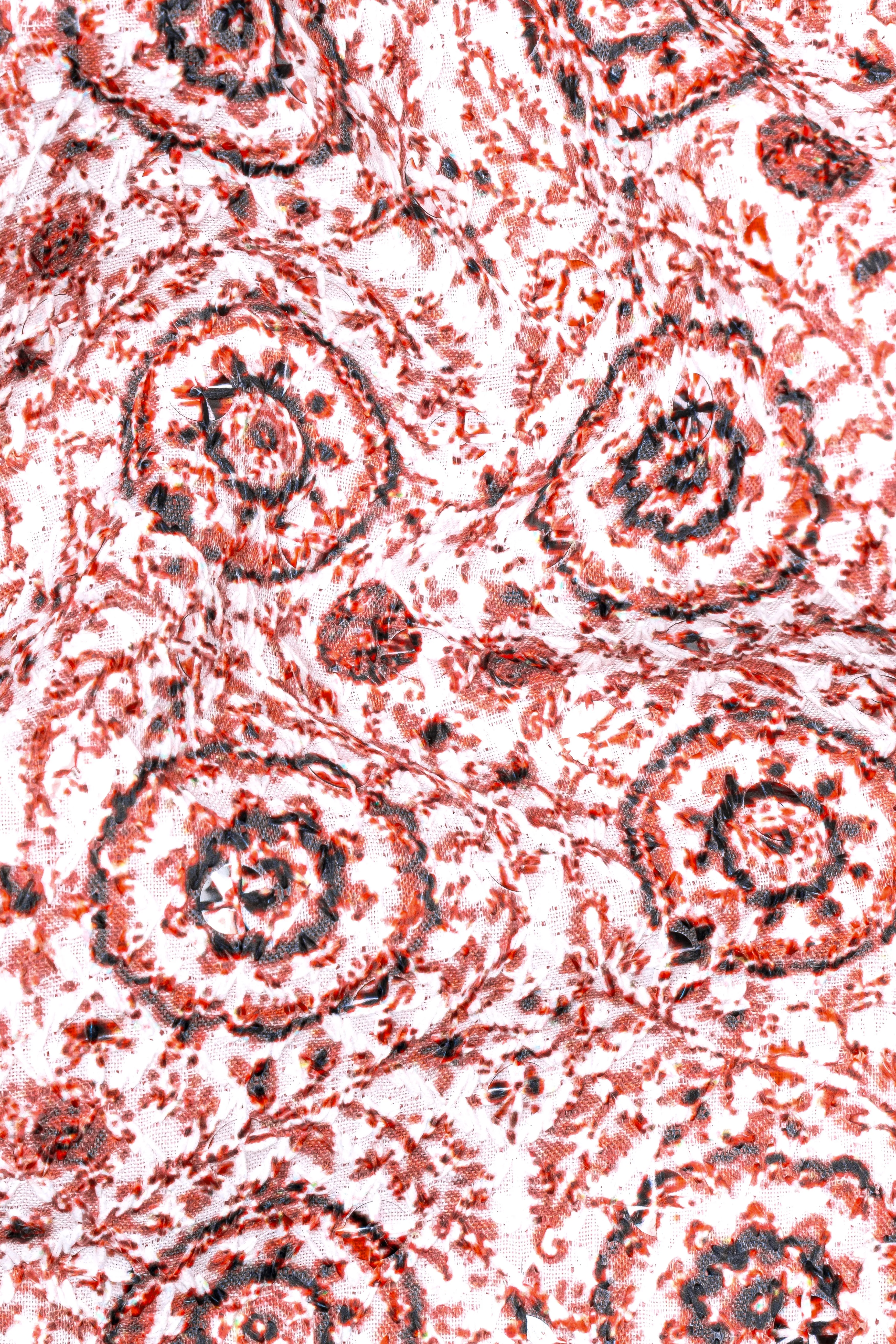 Copper Rust Brown And Bright White Embroidered Nehru Jacket sold by French Crown product image thumbnail 3