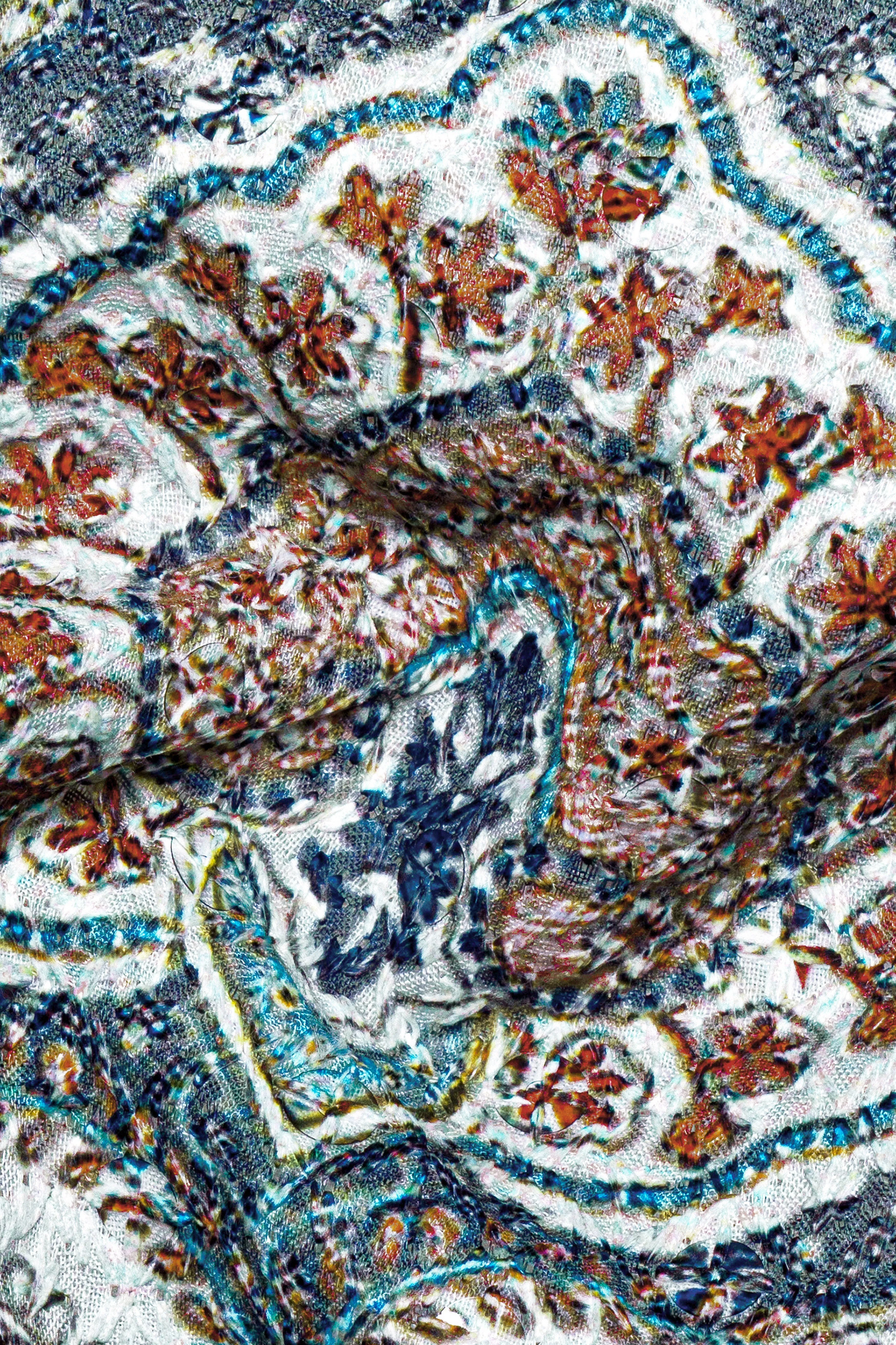 Shiraz Blue And Hippie Red MultiColour Embroidered Peak Lapel Tuxedo Blazer sold by French Crown product image thumbnail 3