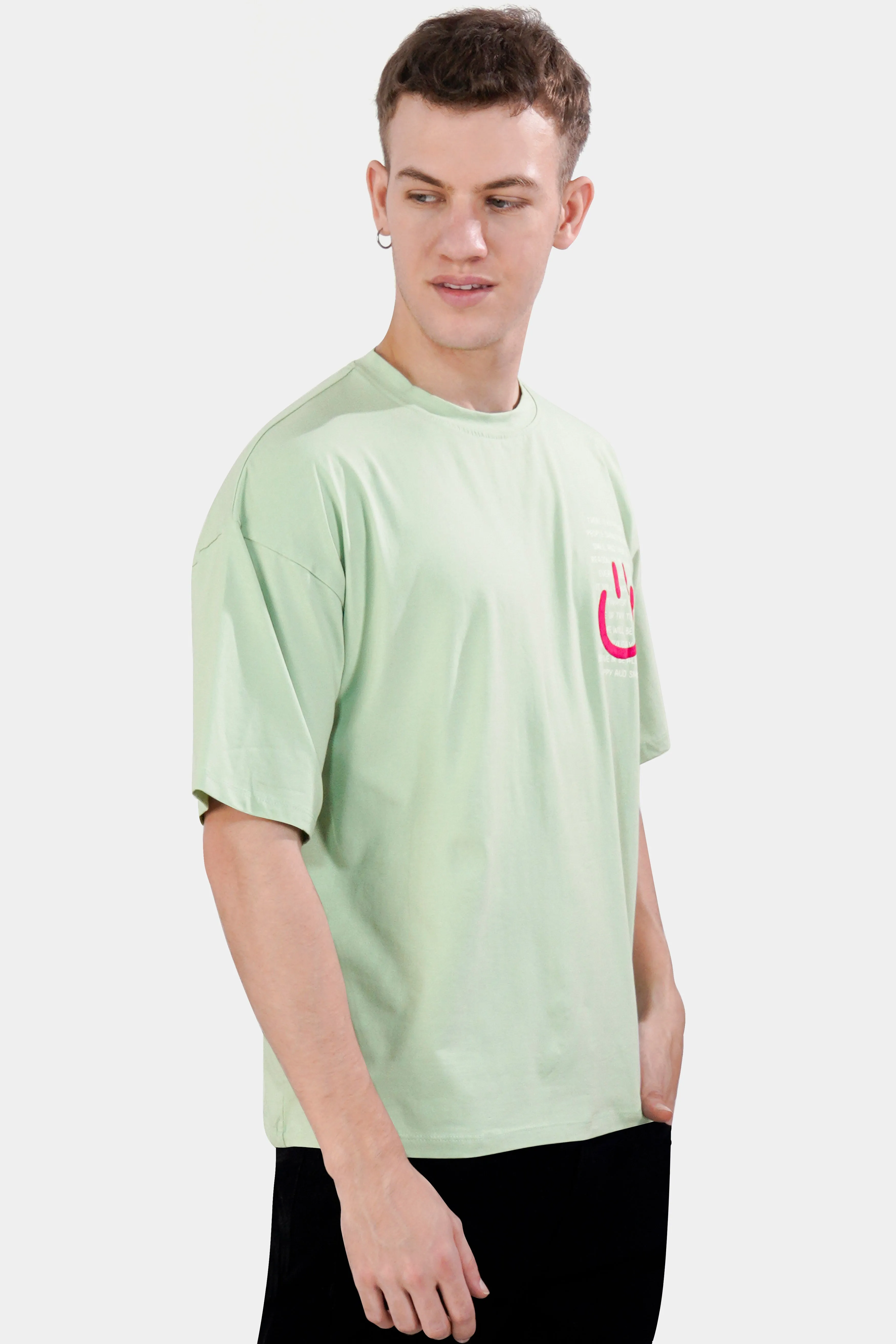 Surf Crest Green Printed Premium Cotton Oversized T-shirt sold by French Crown product image thumbnail 4