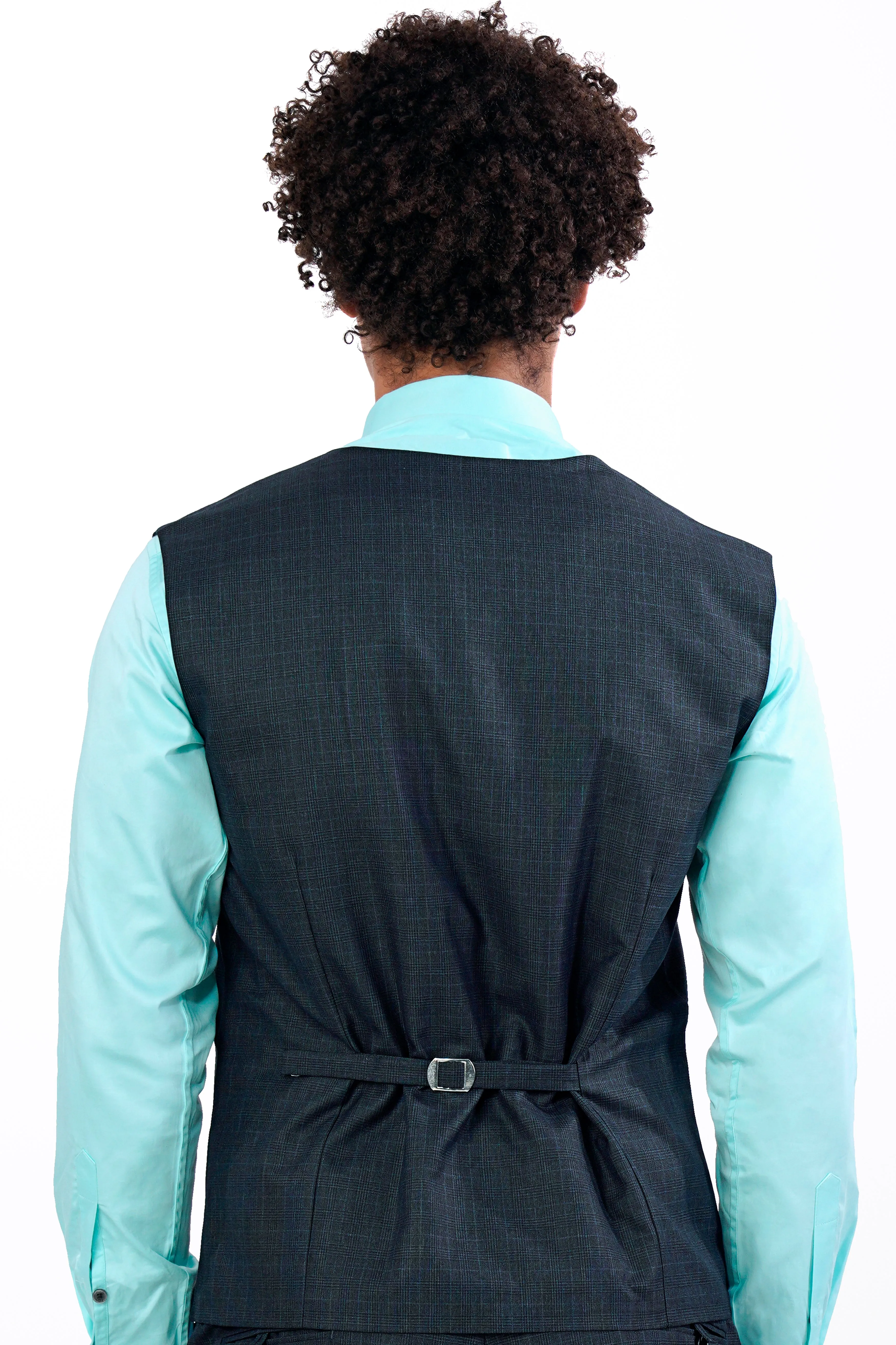 Charade Blue Wool Rich Waistcoat sold by French Crown product image thumbnail 4