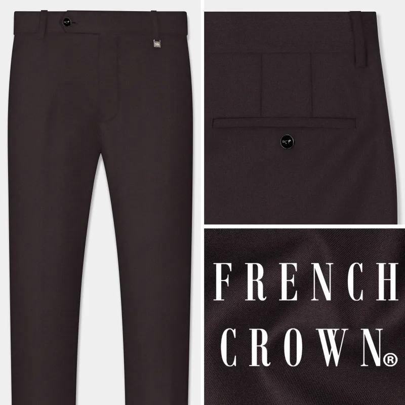 Birch Brown Wool Rich Pant sold by French Crown