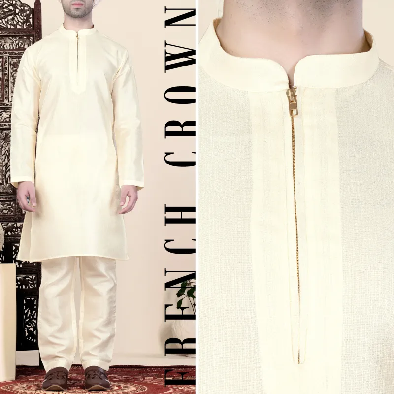 Albescent Cream Kurta Set sold by French Crown