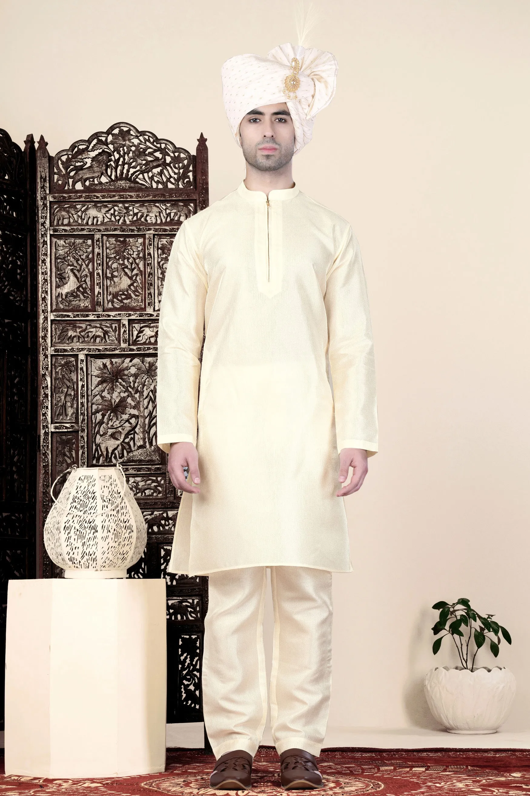 Albescent Cream Kurta Set sold by French Crown product image thumbnail 2