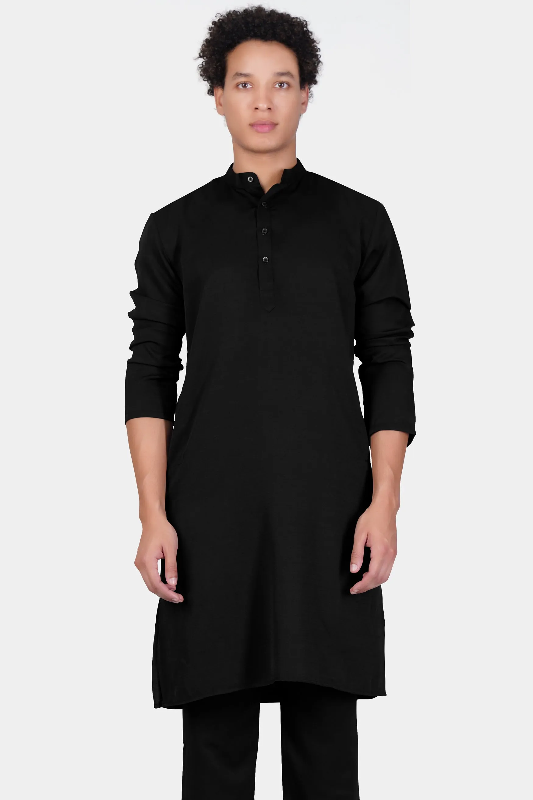 Jade Black Subtle Sheen Viscose Kurta sold by French Crown product image thumbnail 2