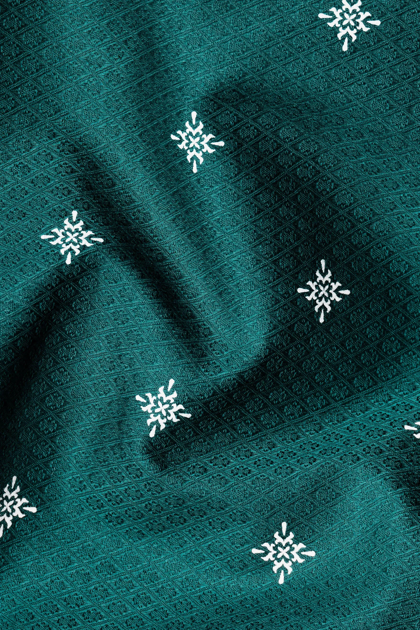 Eden Green Dobby Textured Premium Giza Cotton Shirt sold by French Crown product image thumbnail 2