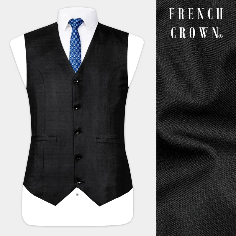 Jade Black Wool Rich Waistcoat sold by French Crown