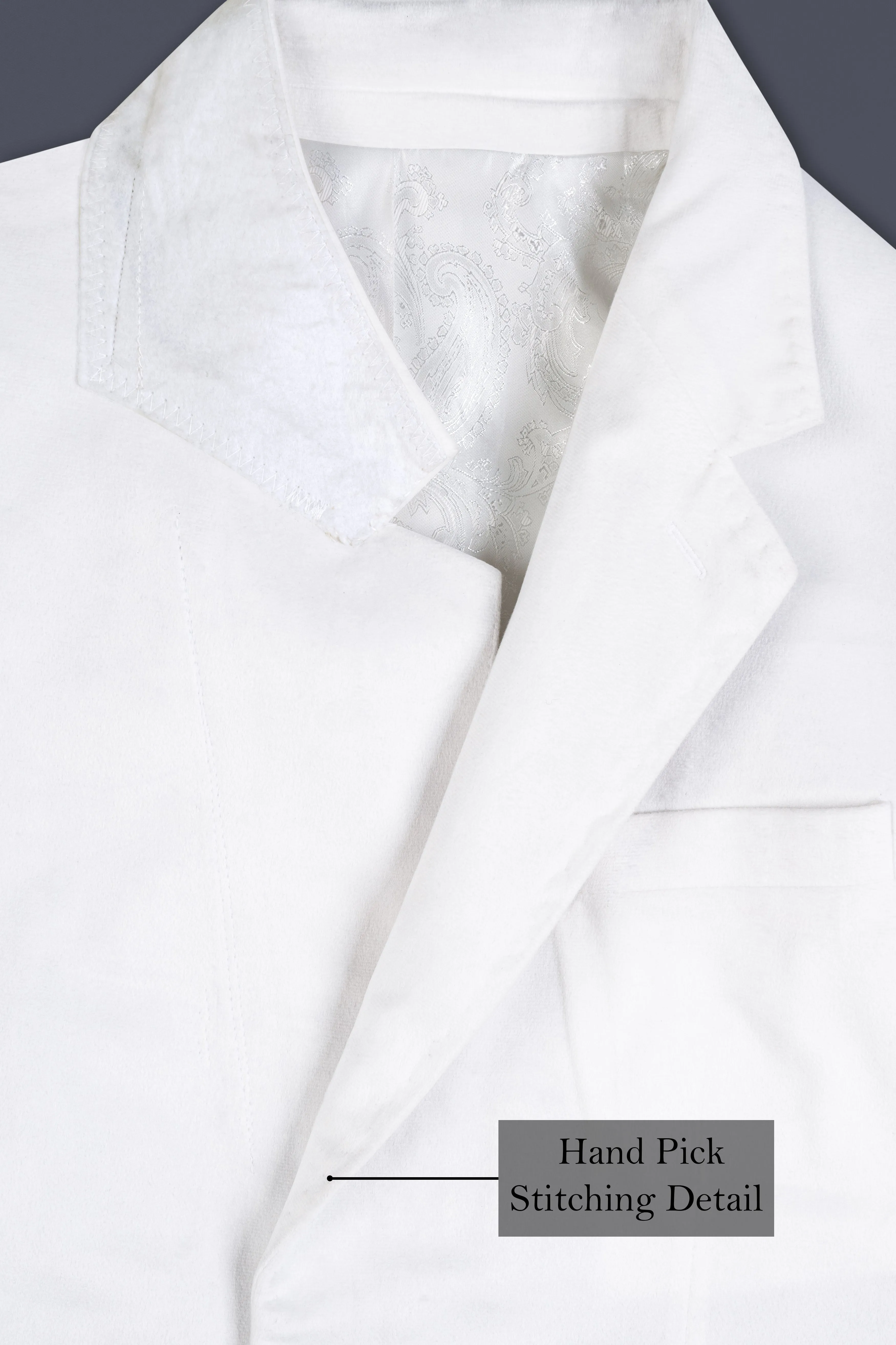 Bright White Velvet Blazer sold by French Crown product image thumbnail 4