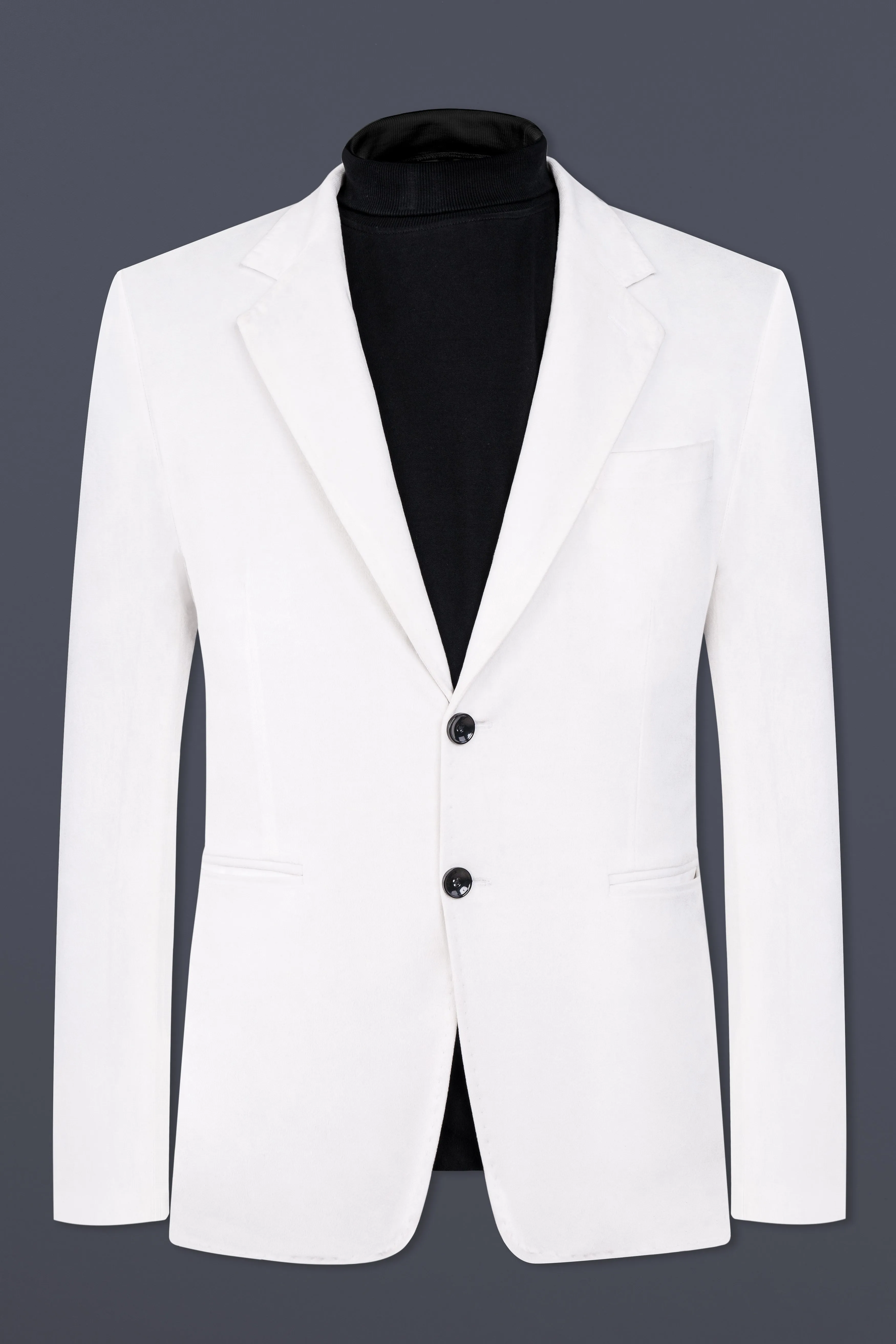 Bright White Velvet Blazer sold by French Crown product image thumbnail 2