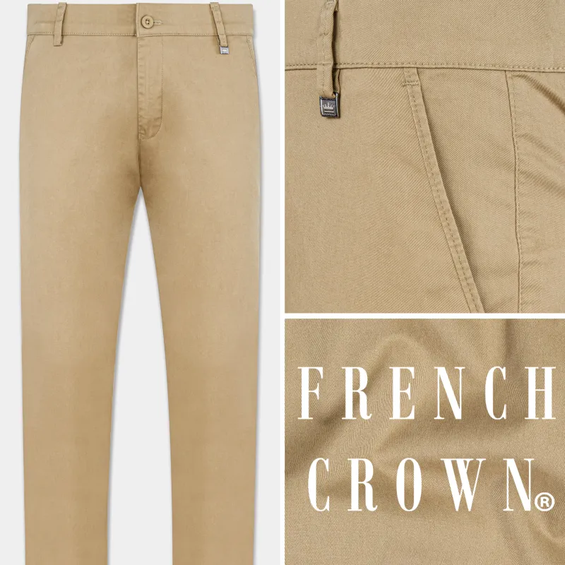 Sandal Brown Premium Cotton Chinos Pant sold by French Crown