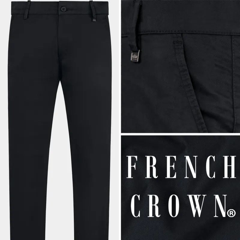 Jade Black Premium Cotton Chinos Pant sold by French Crown