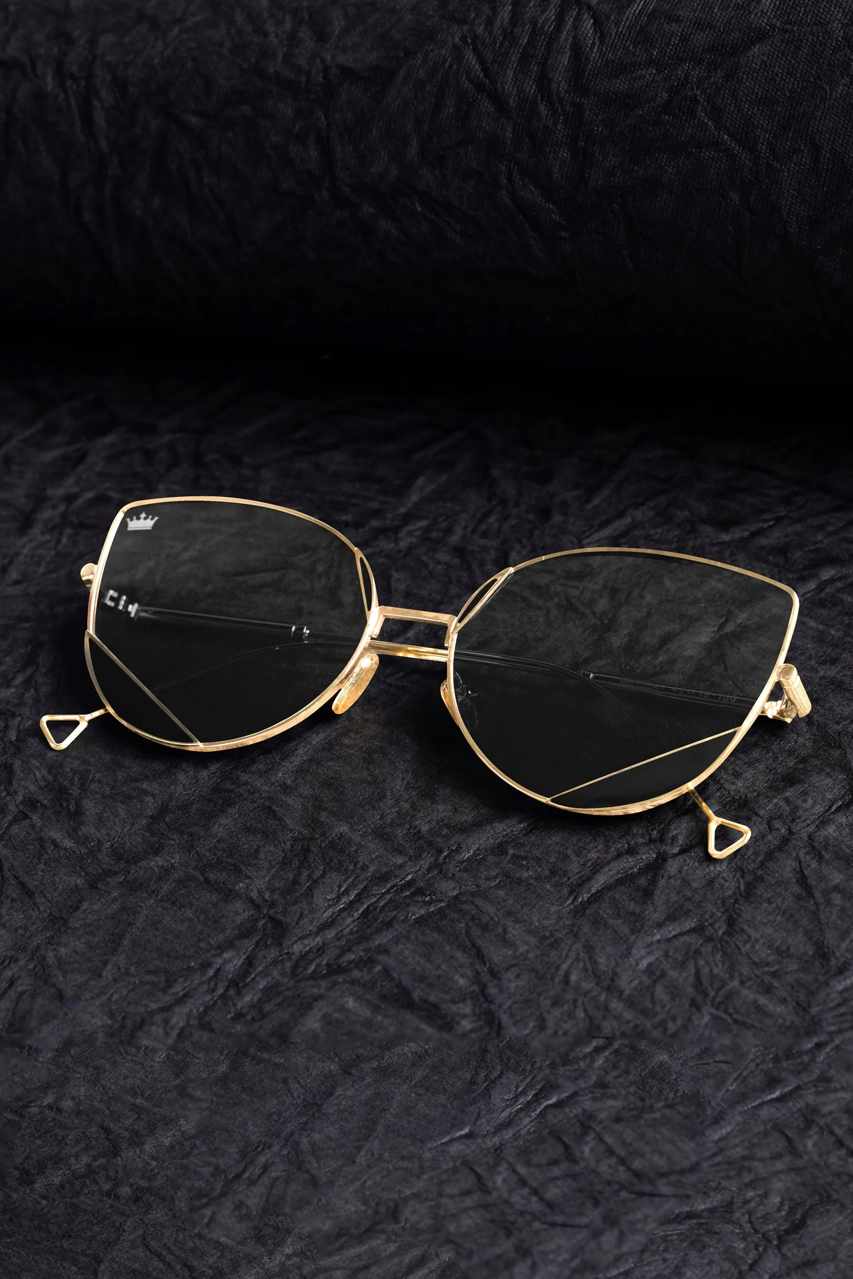 Charcoal Gray French Crown Cat Eye Unisex Sunglasses sold by French Crown product image thumbnail 4