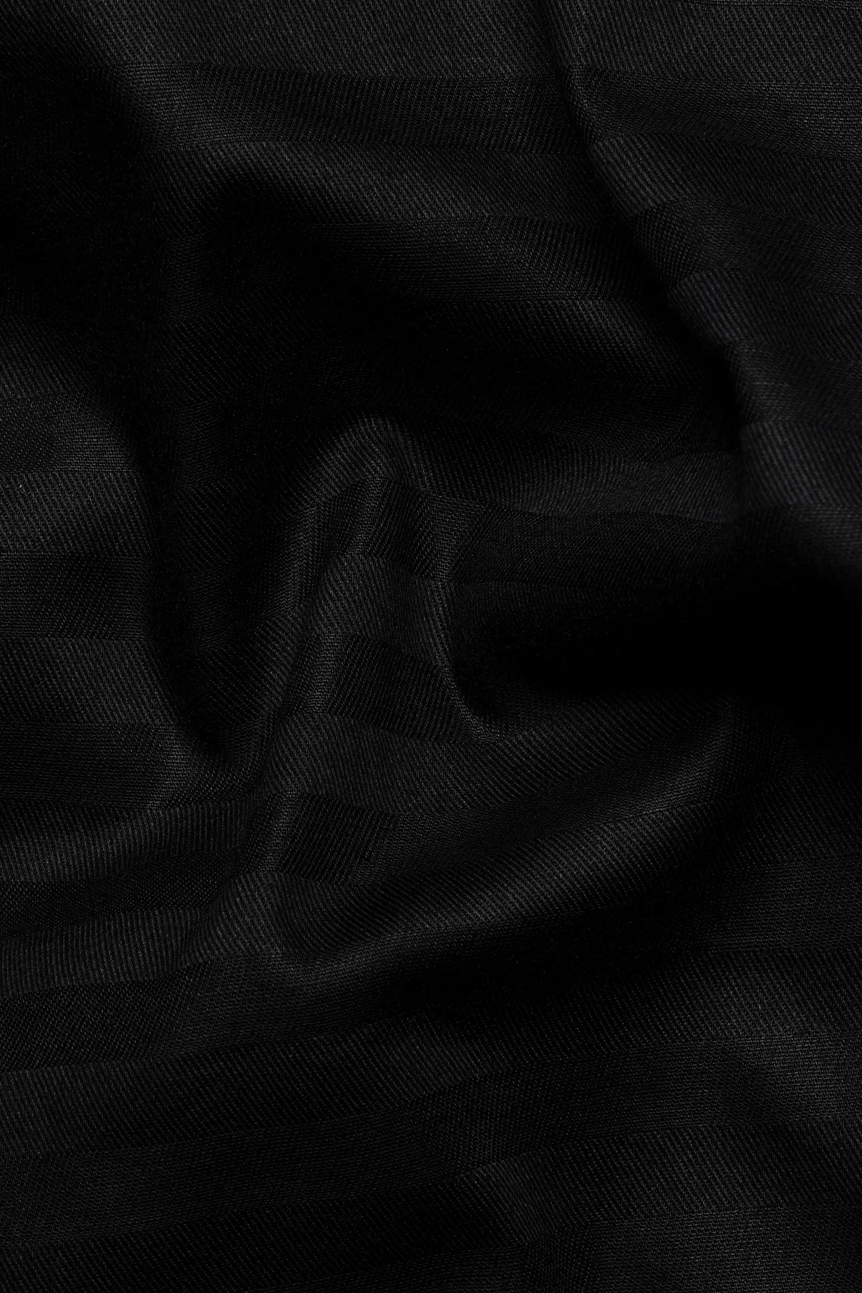 Jade Black Striped Dobby Textured Premium Giza Cotton Shirt sold by French Crown product image thumbnail 2