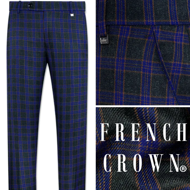 Blue and Piano Green Plaid Tweed Pant sold by French Crown